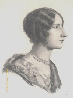 Untitled - 12 Charcoal Drawing Depicting Various People in Dress of the Time