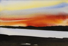 Atardecer, Isleboro, Acuarela sobre papel