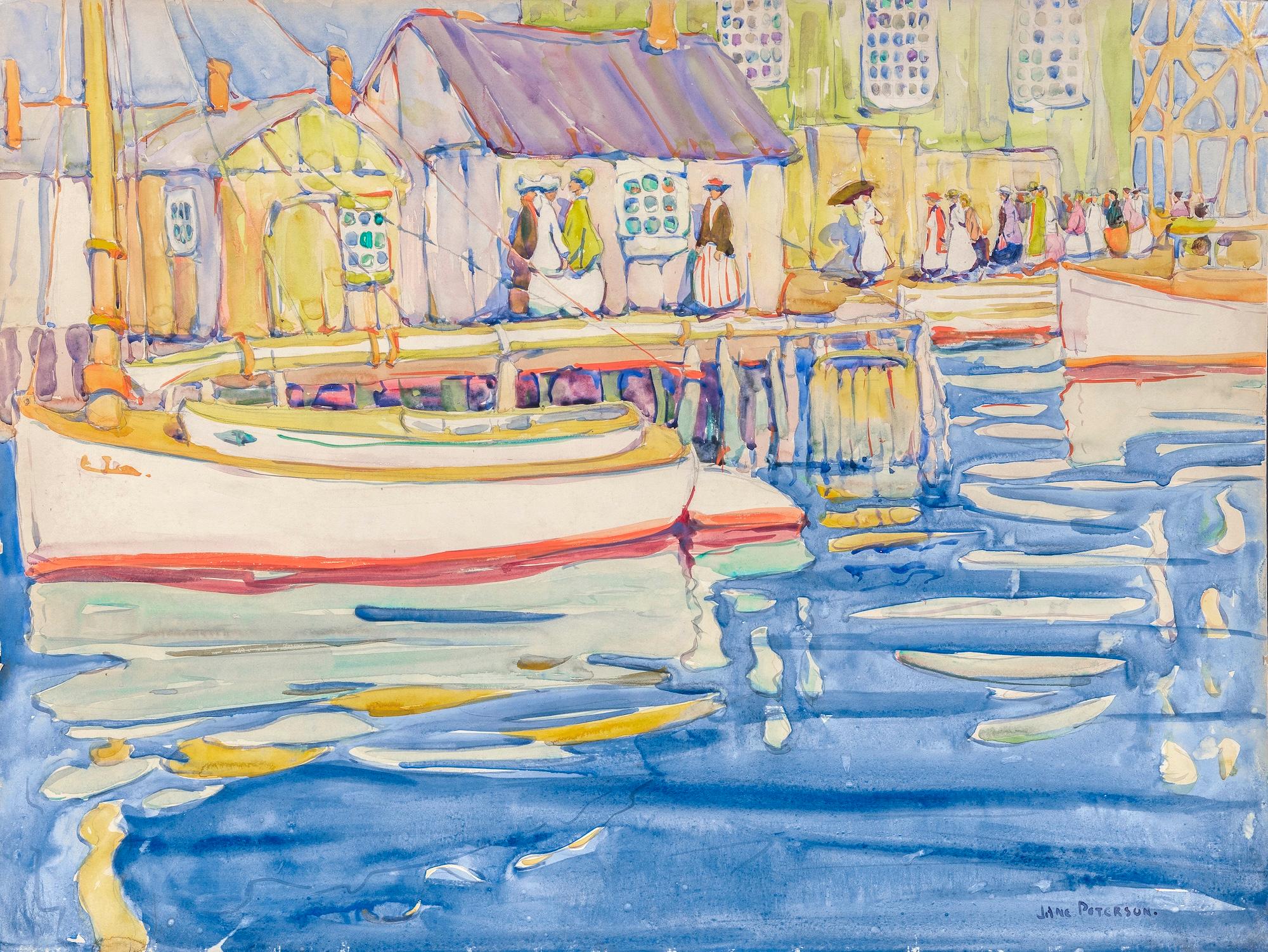Boat Landscape Drawings and Watercolors