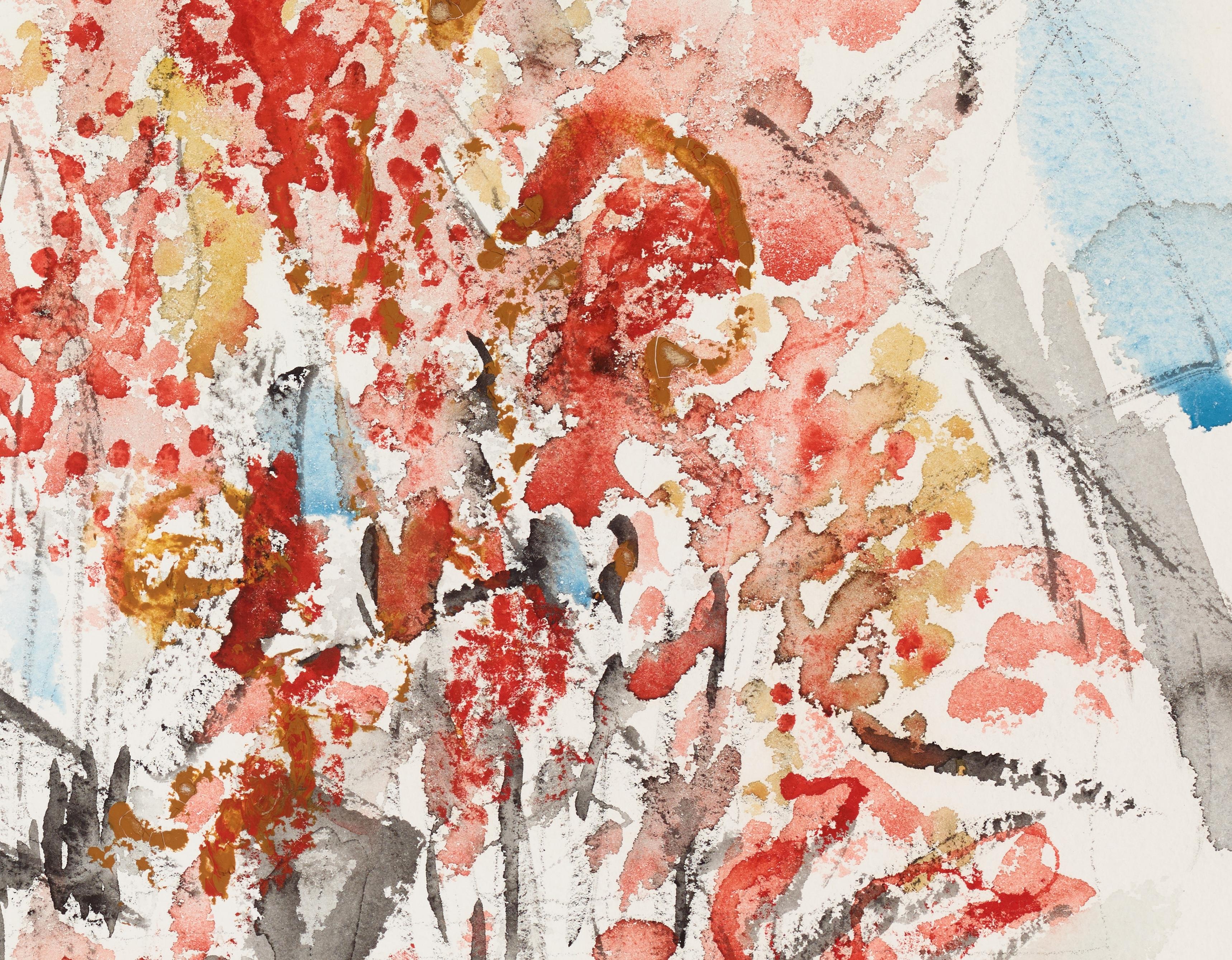 Maples in Autumn Foliage - Beige Landscape Art by John Marin