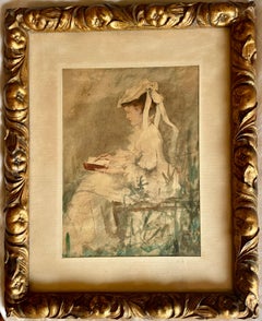 Lady Painting En Plein Aire, Gemälde, 1880er-Jahre