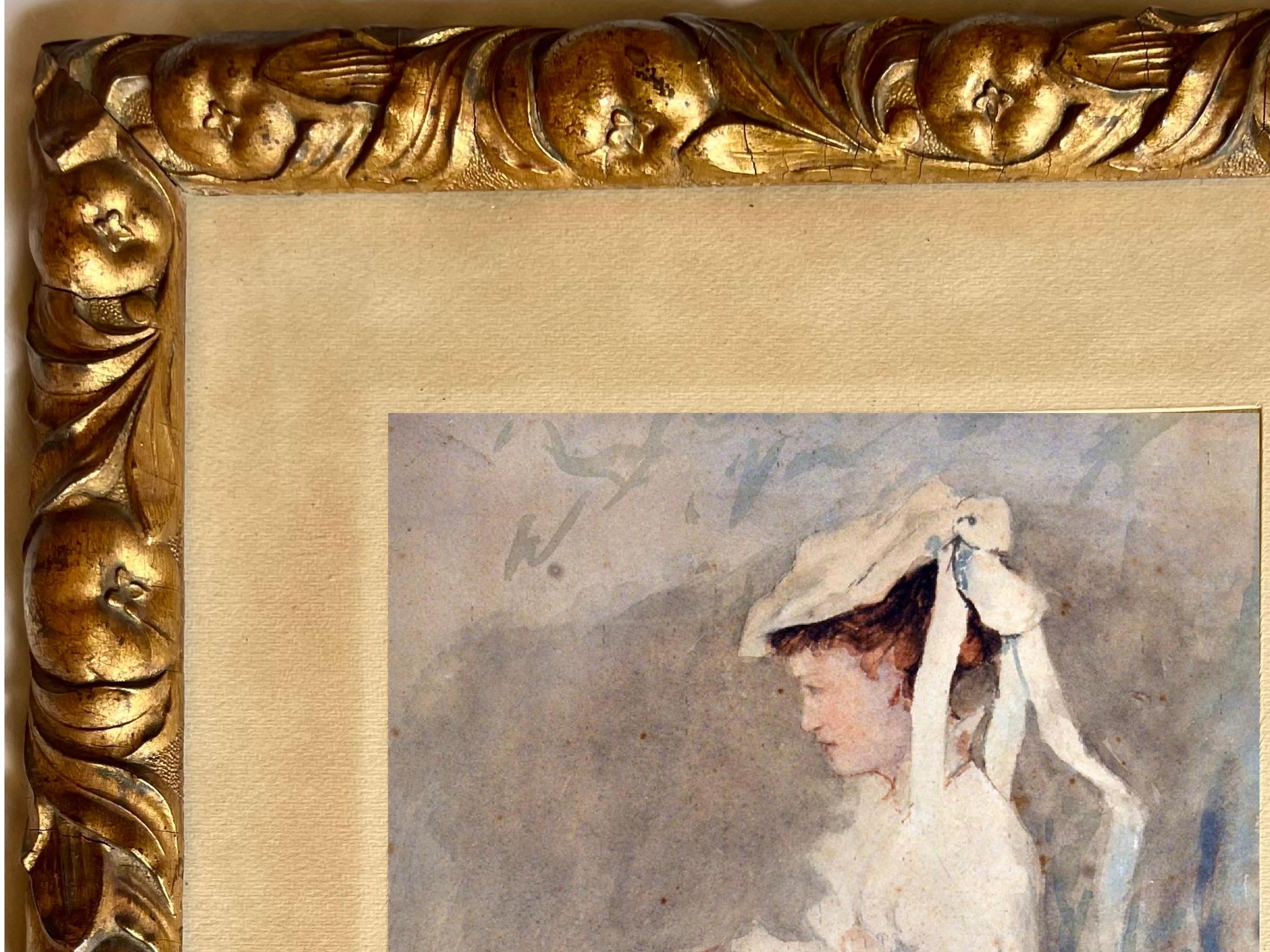 Lady Painting En Plein Aire, Gemälde, 1880er-Jahre (Braun), Figurative Art, von Eduardo Dalbono