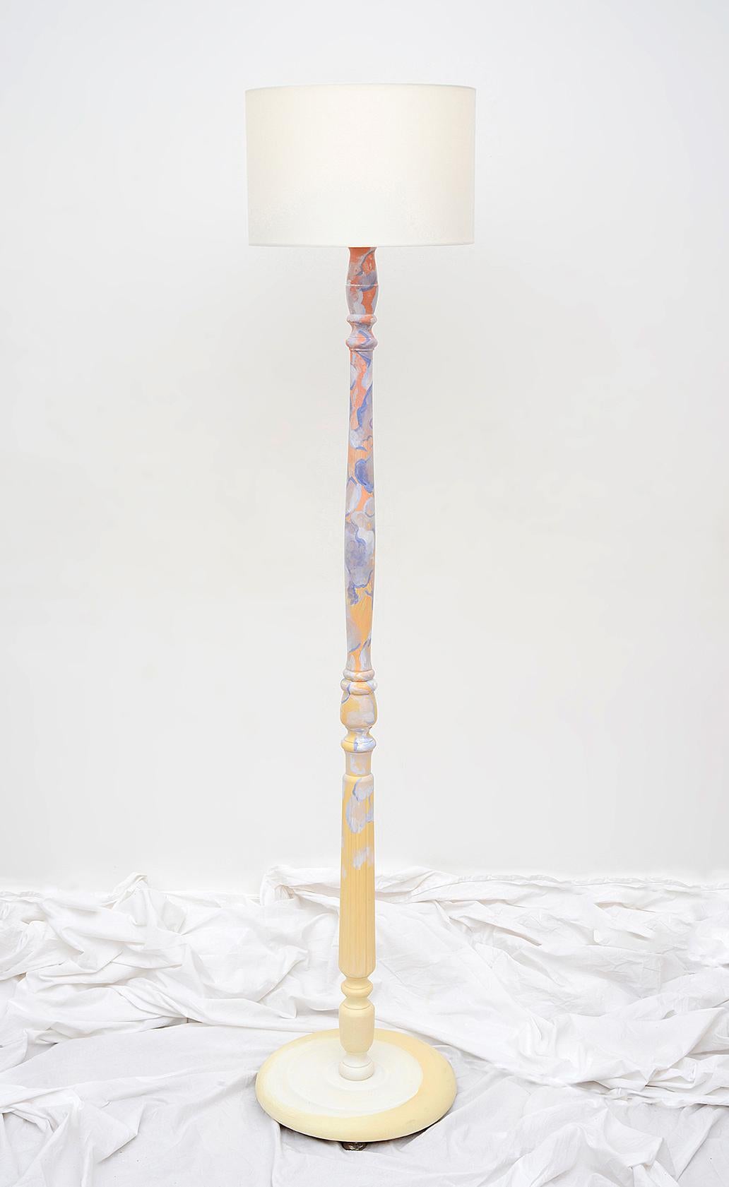 Atmosphere Standing Lamp - Contemporary, Hand Painted with Sky Scape, In Stock