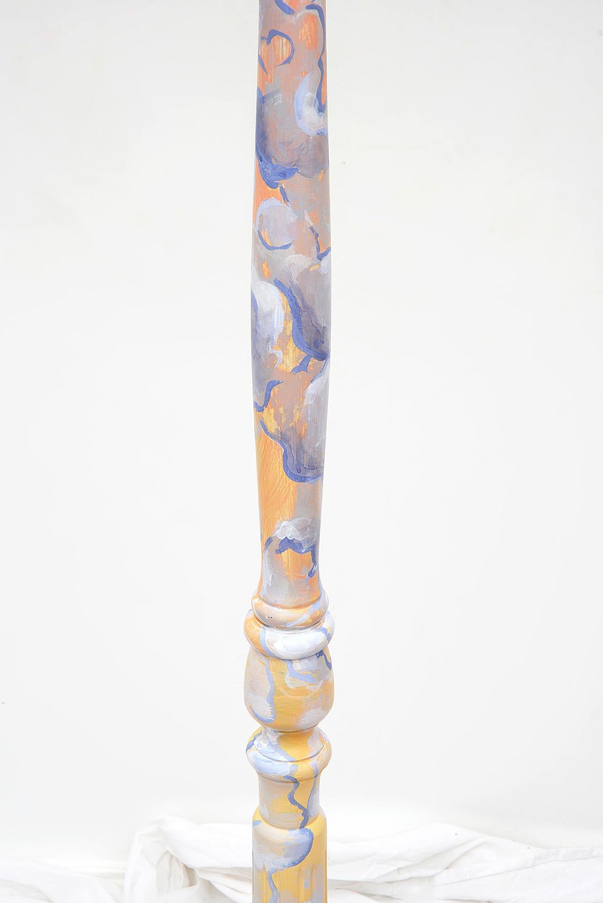 Lampada a stelo Atmosphere - Contemporanea, dipinta a mano con paesaggio celeste, In magazzino in vendita 1