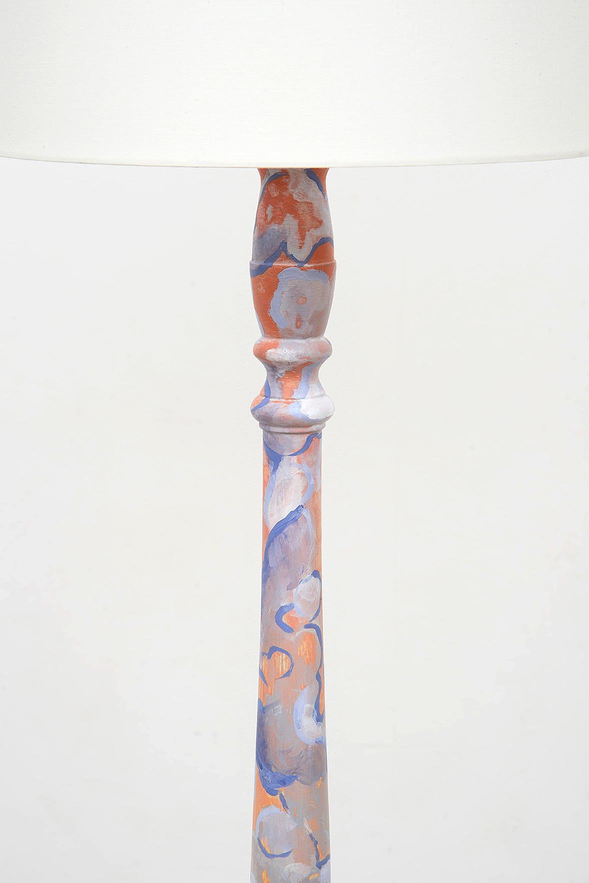 Lampada a stelo Atmosphere - Contemporanea, dipinta a mano con paesaggio celeste, In magazzino in vendita 2