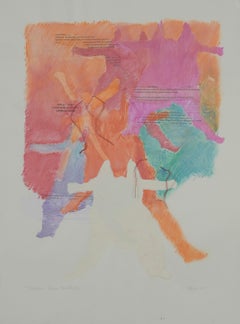 Moloka'i-Serie: Foot Bridge, Figurative Mischtechnik auf Papier, 28x22 Zoll