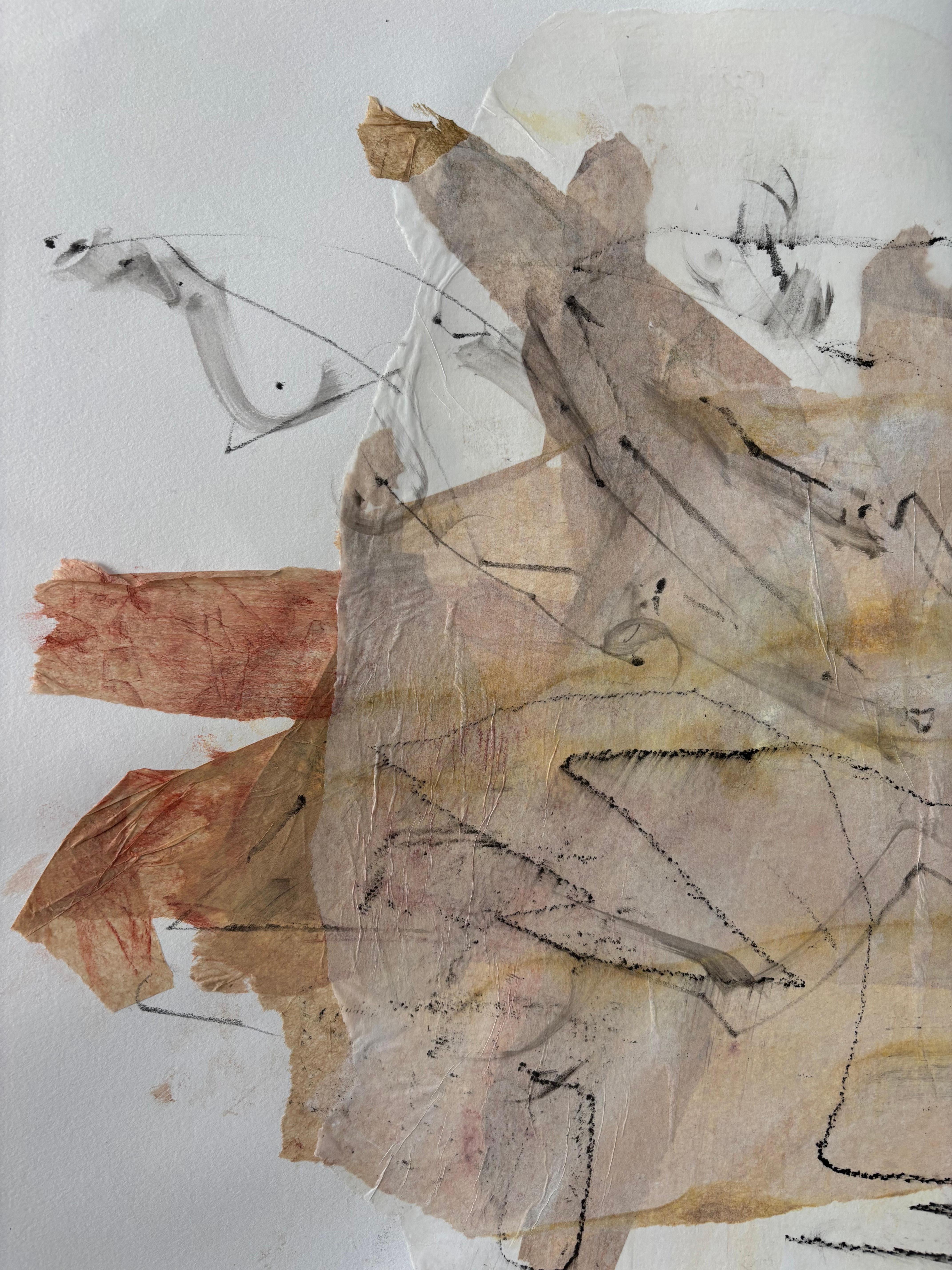 Looking Together - Brown Abstract Drawing by Majio
