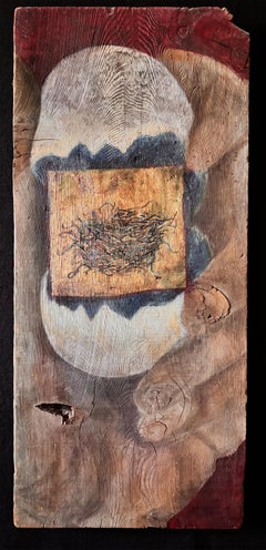 Nest-Acrylfarbe auf rohem Holz