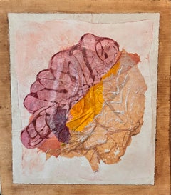 Triptych Boat with Spirit Winds, graphite, monoprint with cold wax on wood