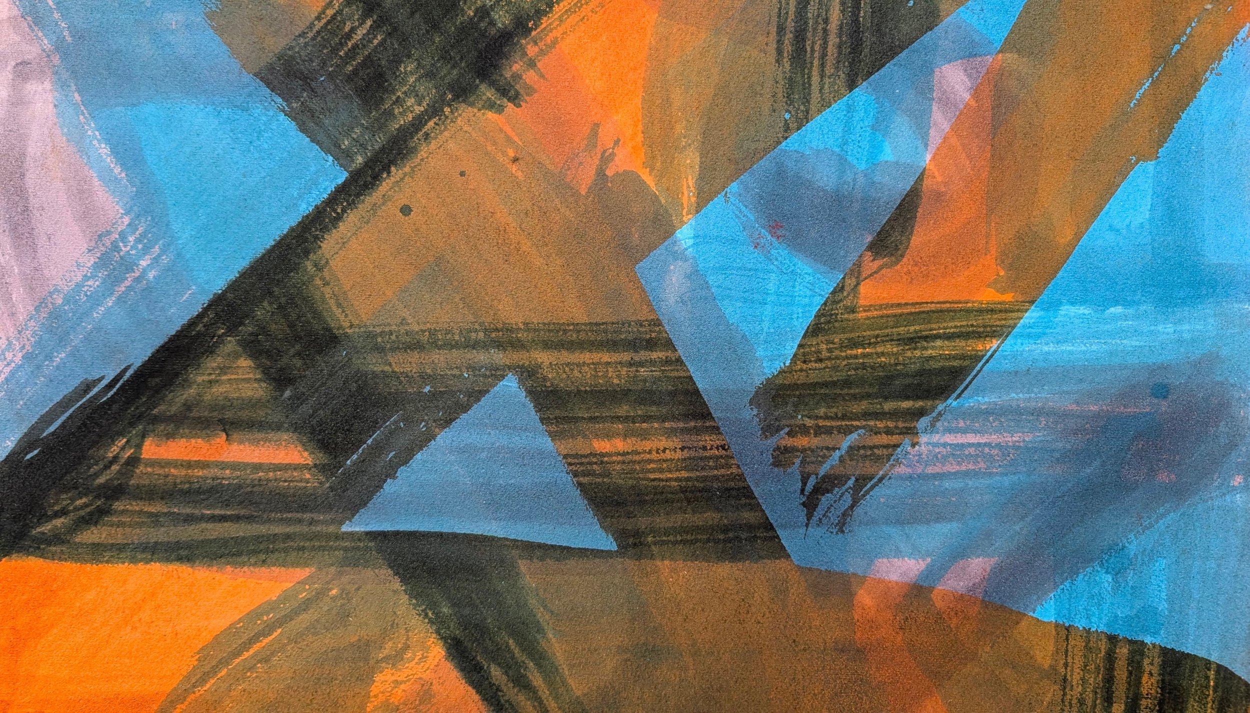 Magnetizing Seduction, Homage to Chogyam Trungpa Tulku IX - Beige Abstract Drawing by Bryan Mulvihill 