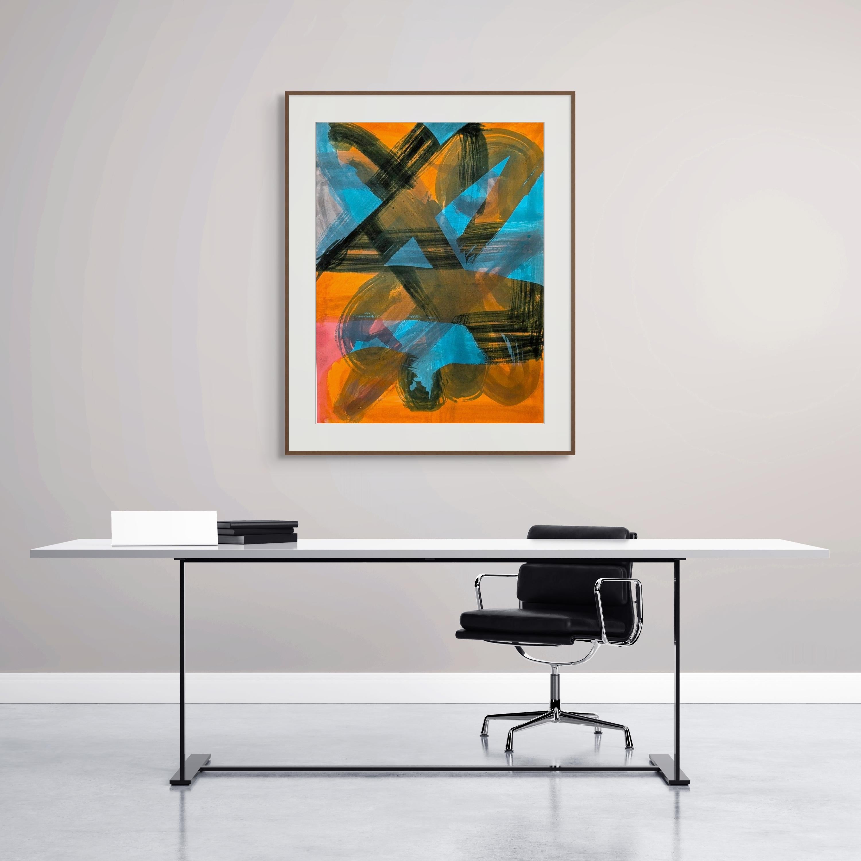 Magnetizing Seduction, Homage to Chogyam Trungpa Tulku IX - Gray Abstract Drawing by Bryan Mulvihill 