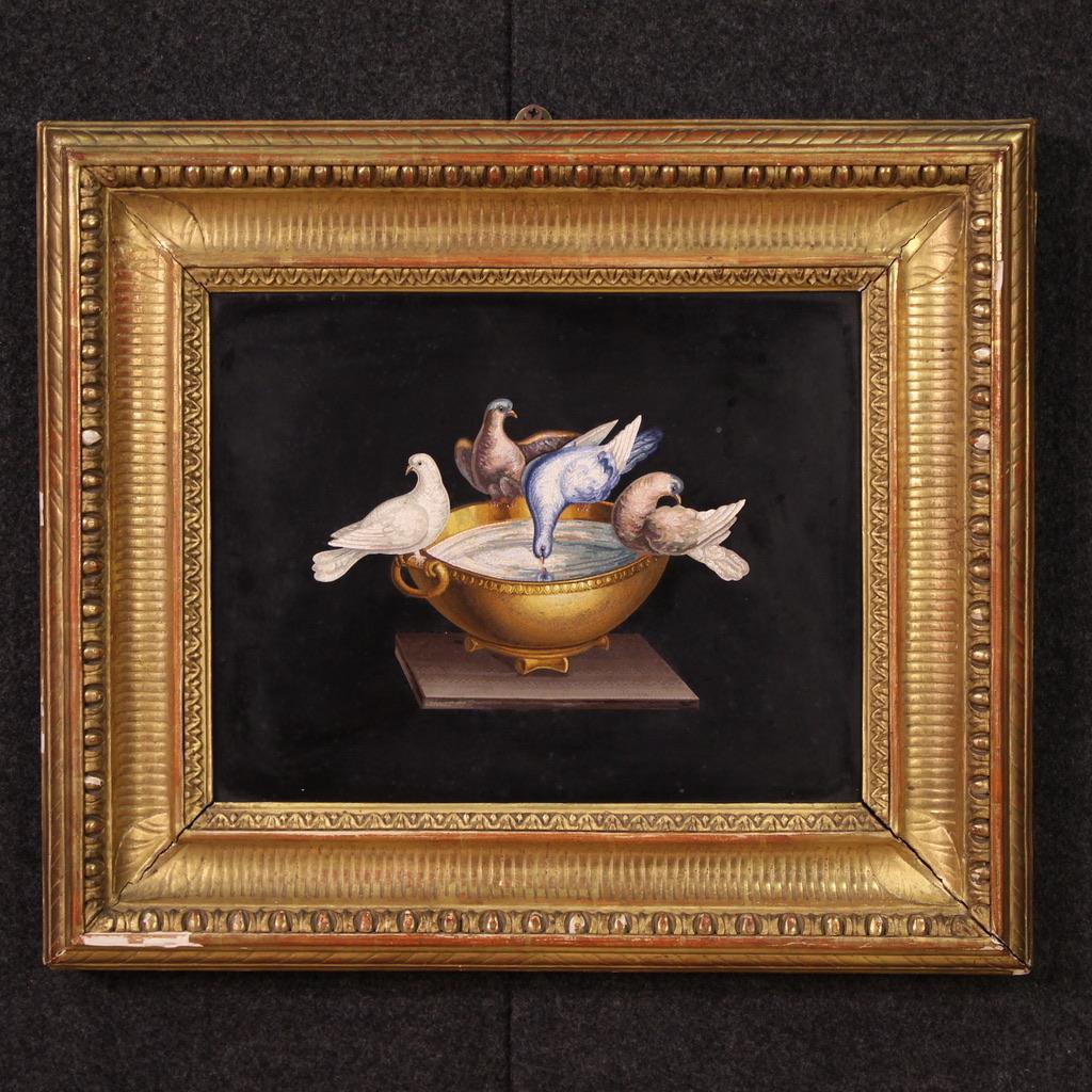 Rare 19th Century Italian Micromosaic, the Capitoline Doves - Art by Unknown