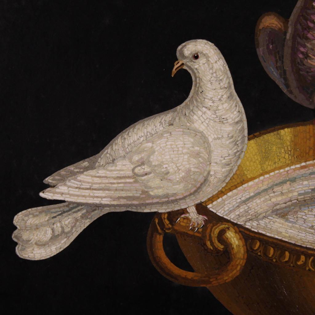 Rare 19th Century Italian Micromosaic, the Capitoline Doves For Sale 1