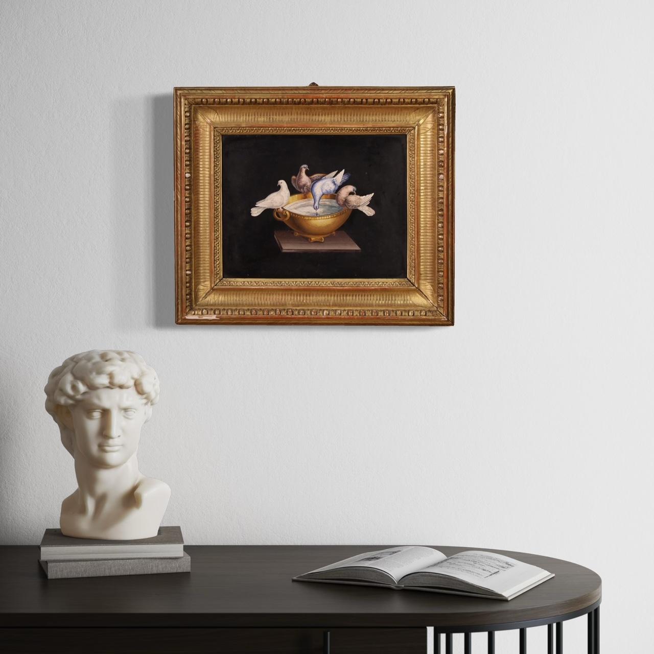 Rare 19th Century Italian Micromosaic, the Capitoline Doves For Sale 3