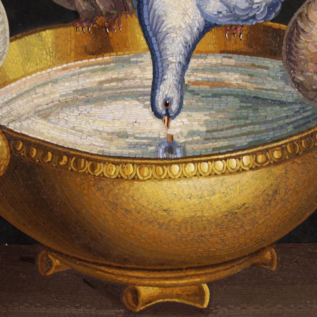 Rare 19th Century Italian Micromosaic, the Capitoline Doves For Sale 5