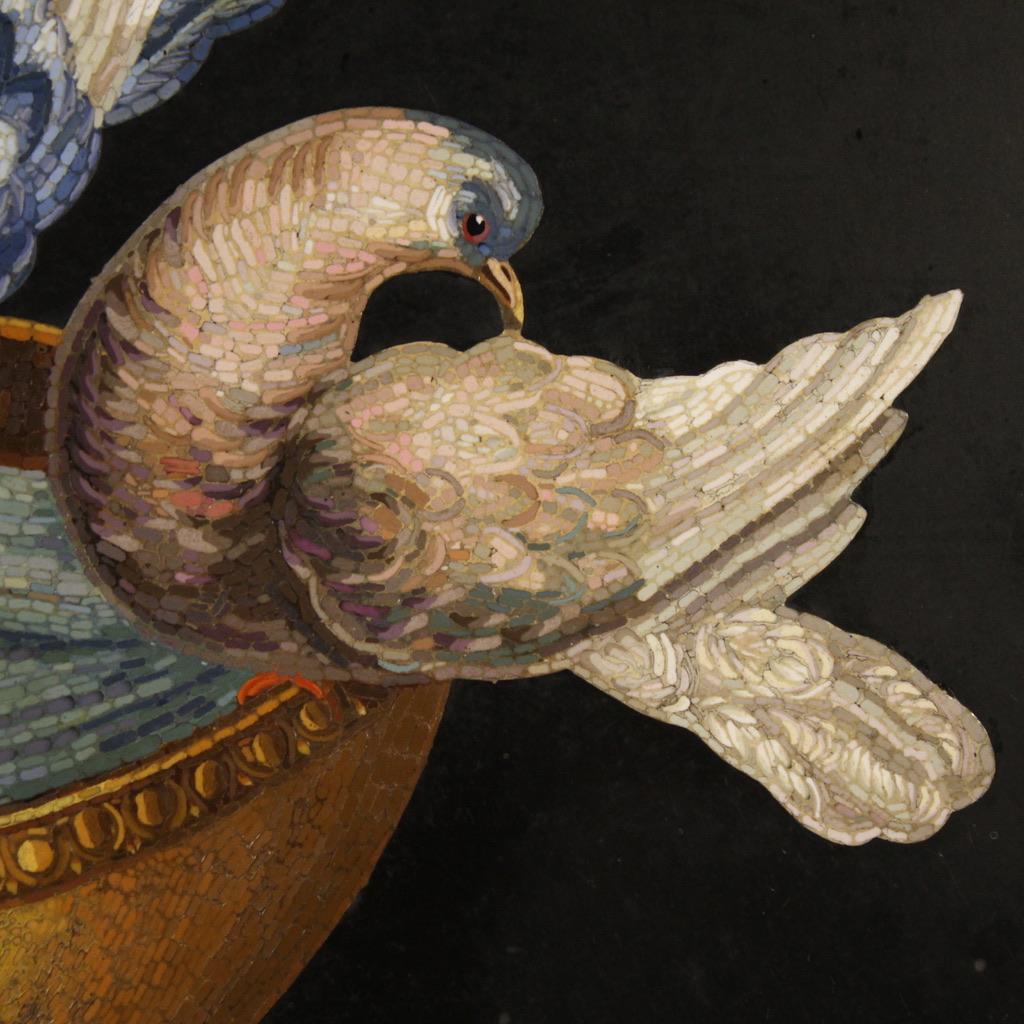 Rare 19th Century Italian Micromosaic, the Capitoline Doves For Sale 8