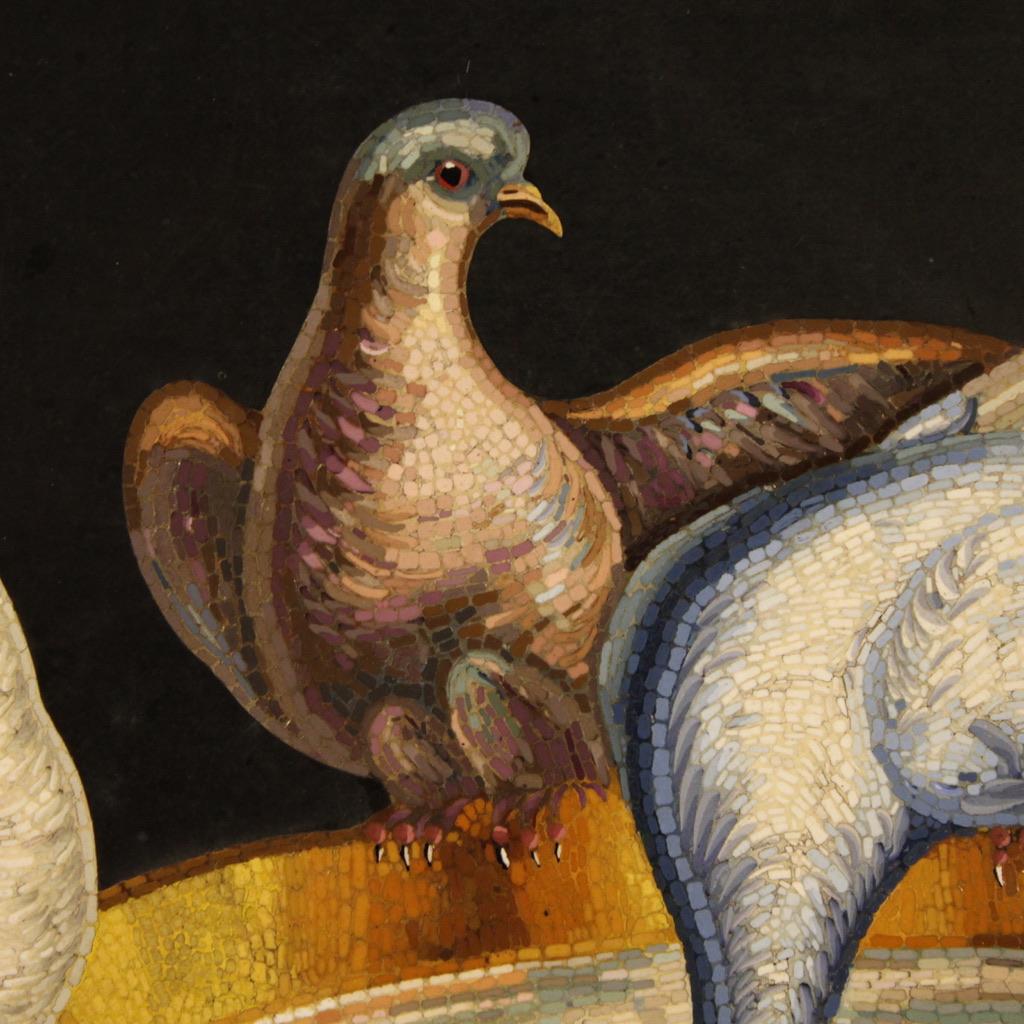 Rare 19th Century Italian Micromosaic, the Capitoline Doves For Sale 7