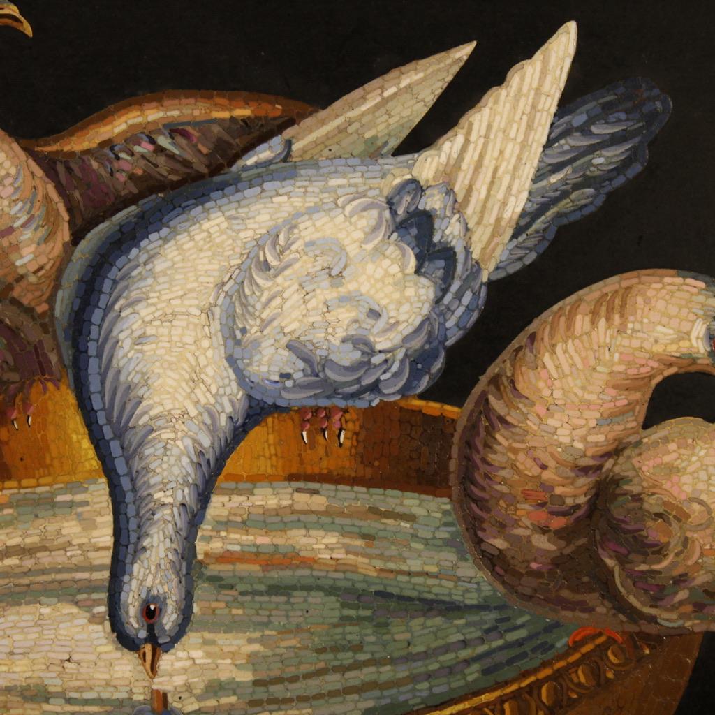 Rare 19th Century Italian Micromosaic, the Capitoline Doves For Sale 6