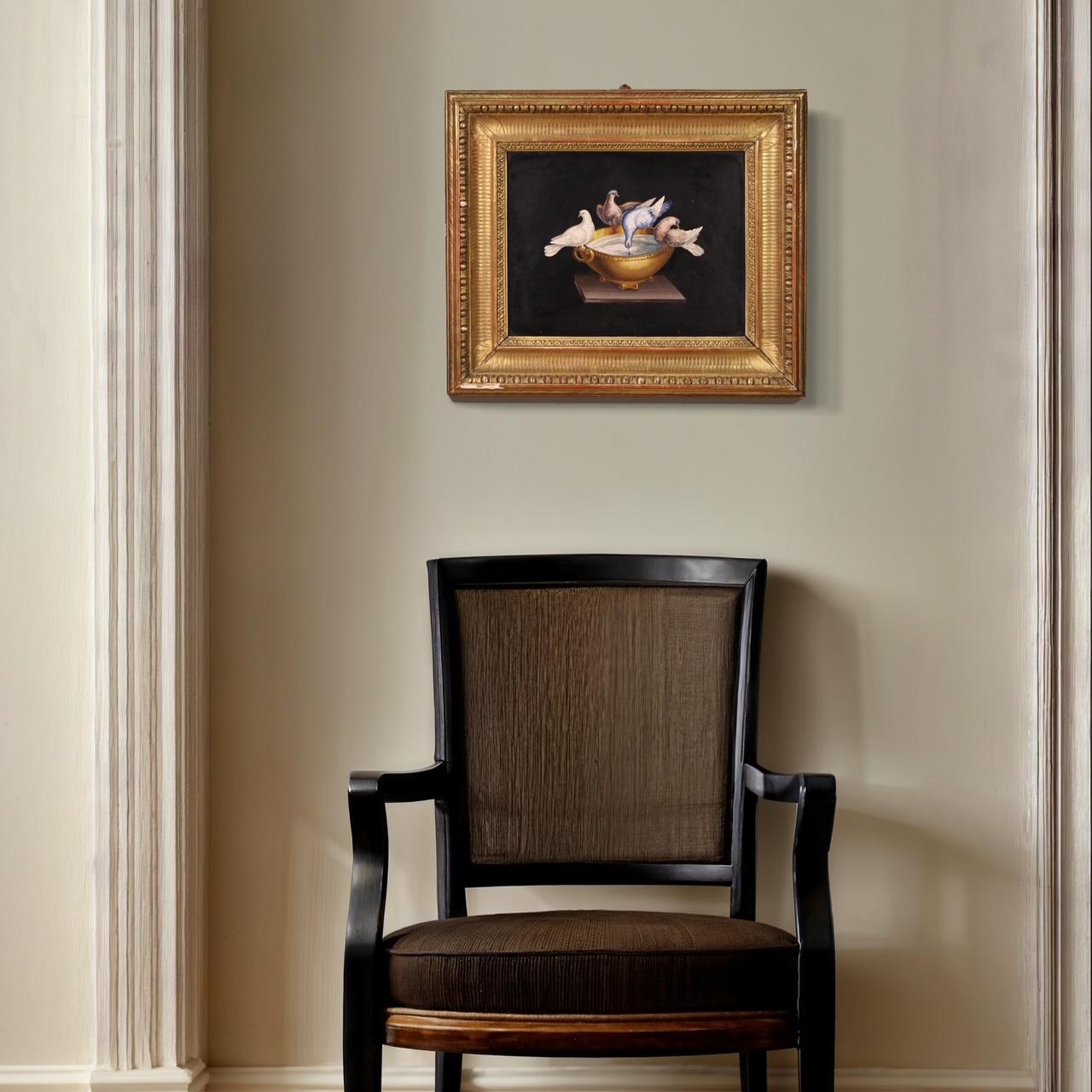 Rare 19th Century Italian Micromosaic, the Capitoline Doves For Sale 11