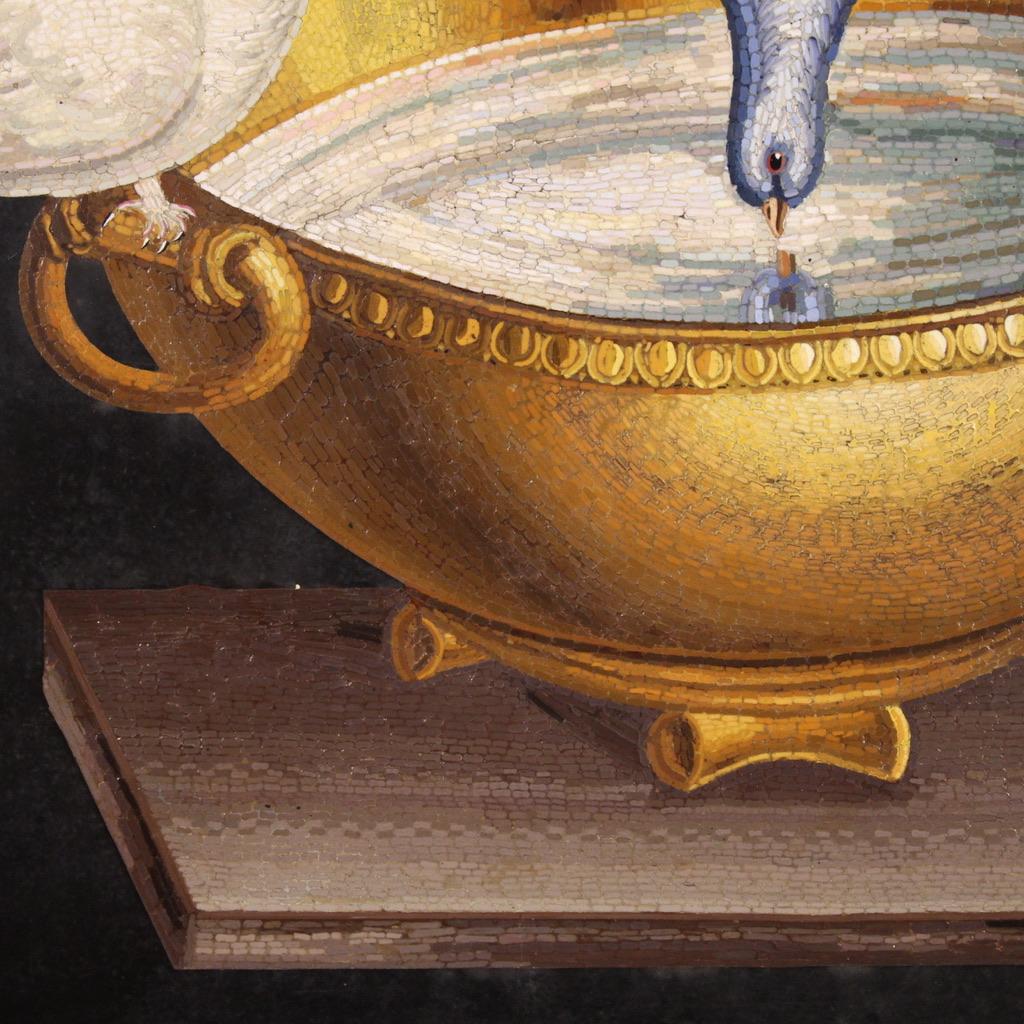 Rare 19th Century Italian Micromosaic, the Capitoline Doves For Sale 10