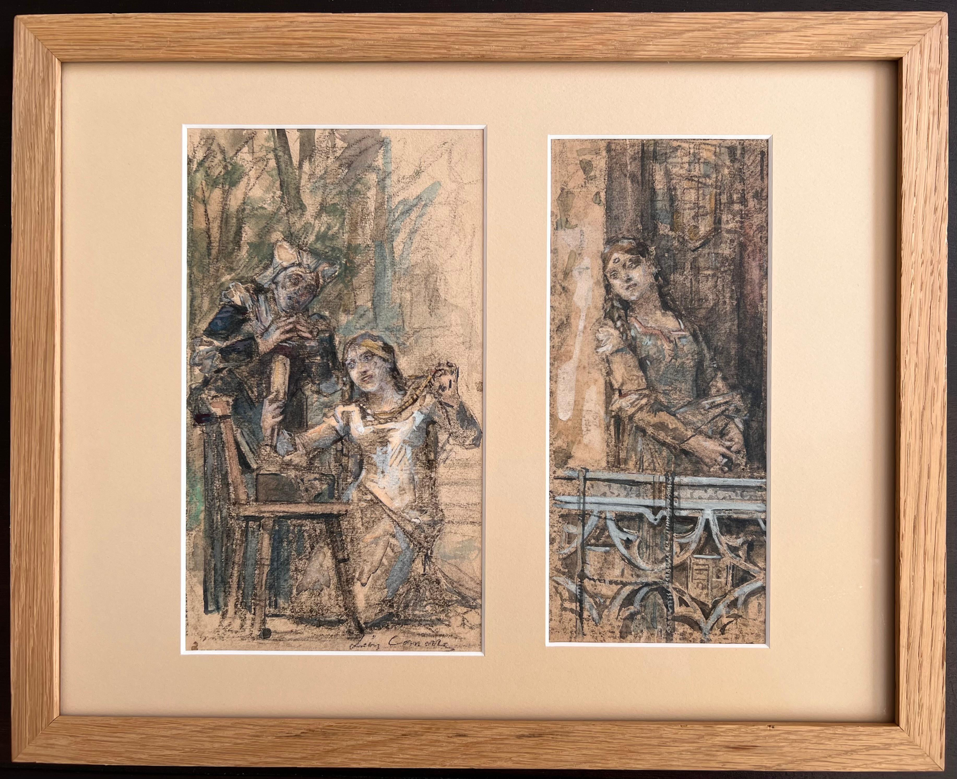Figurative Art Leon Comerre - Paire de dessins d'après Roméo et Juliette