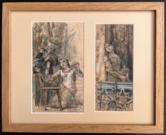Paire de dessins d'après Roméo et Juliette