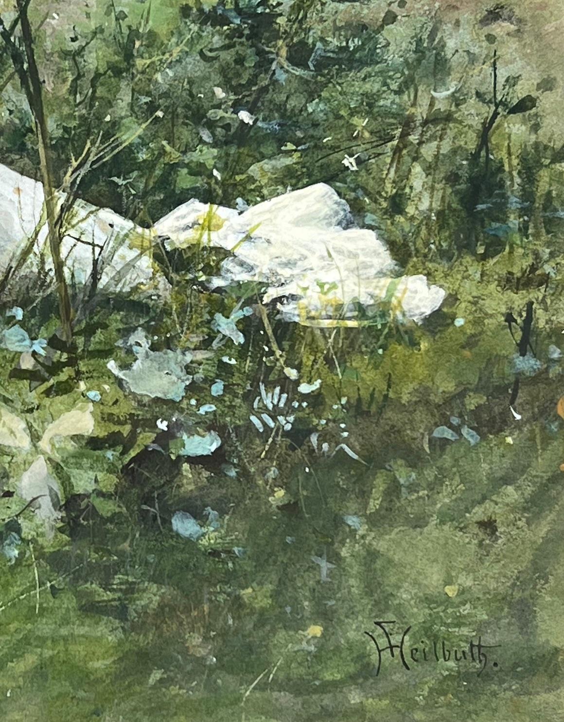 Ferdinand Heilbuth, Donna sdraiata sulla riva, acquerello e gouache su carta in vendita 5