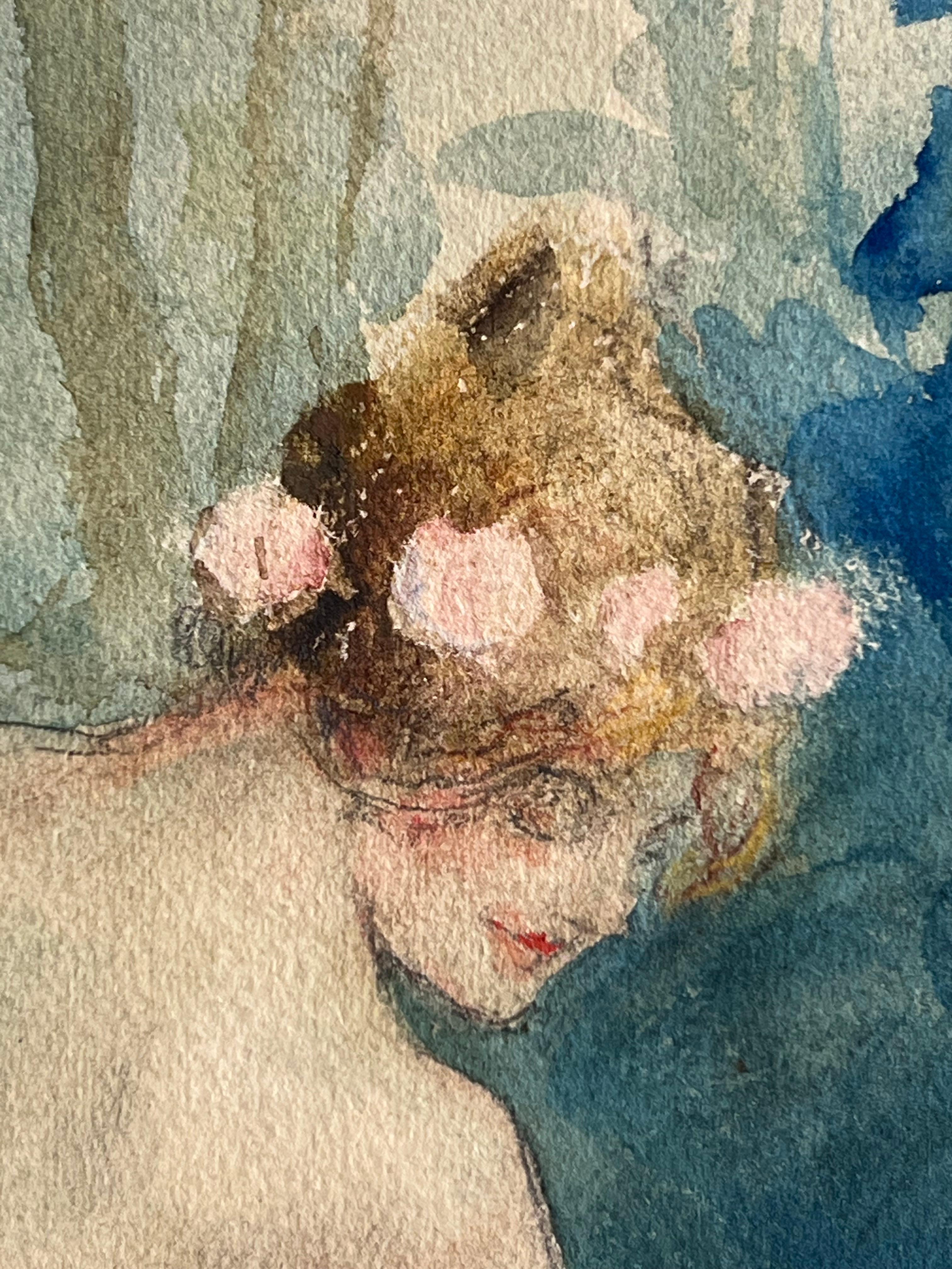Antoine Calbet, Femme nue de dos, aquarelle en vente 2