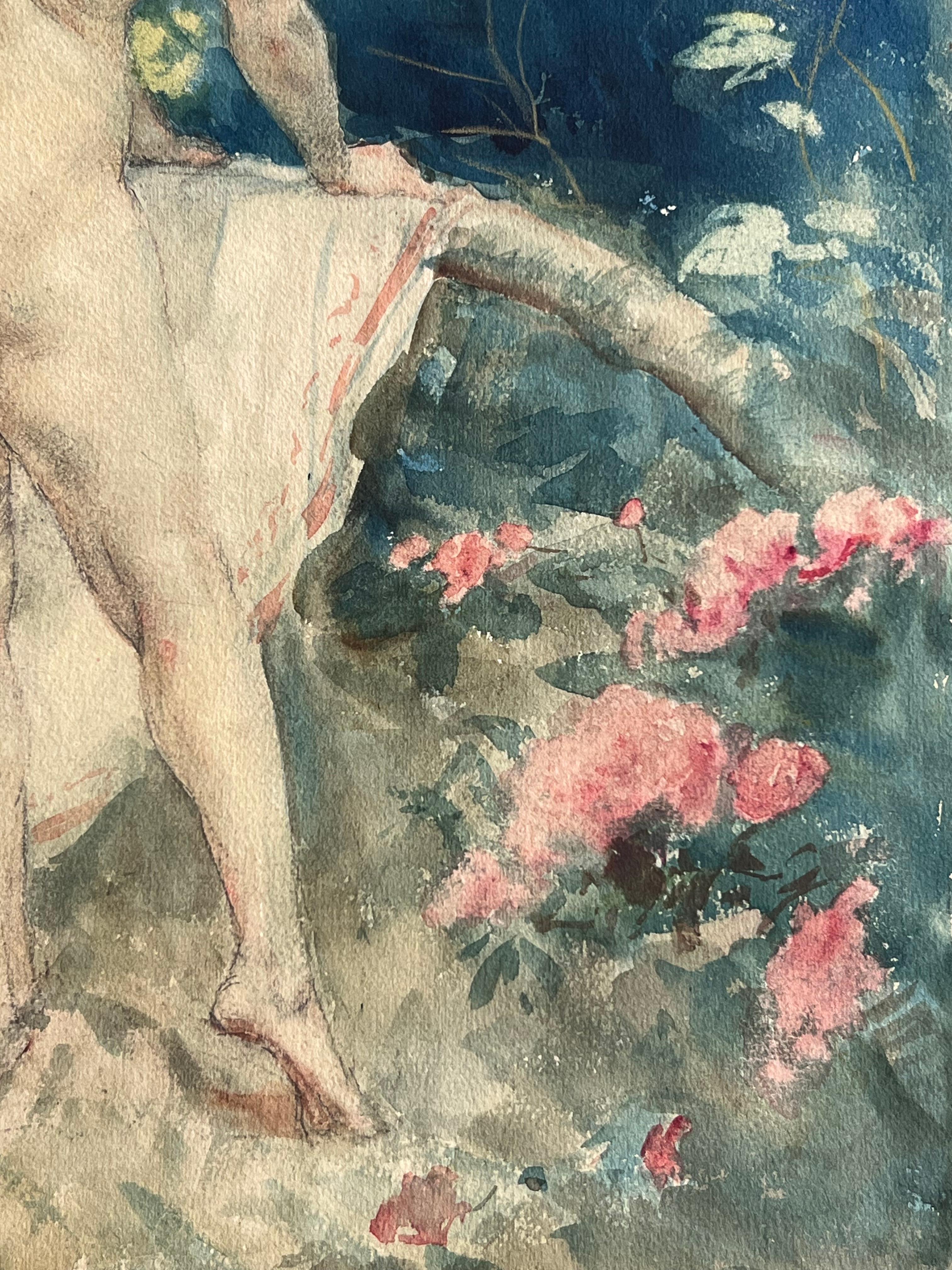 Antoine Calbet, Femme nue de dos, aquarelle en vente 5