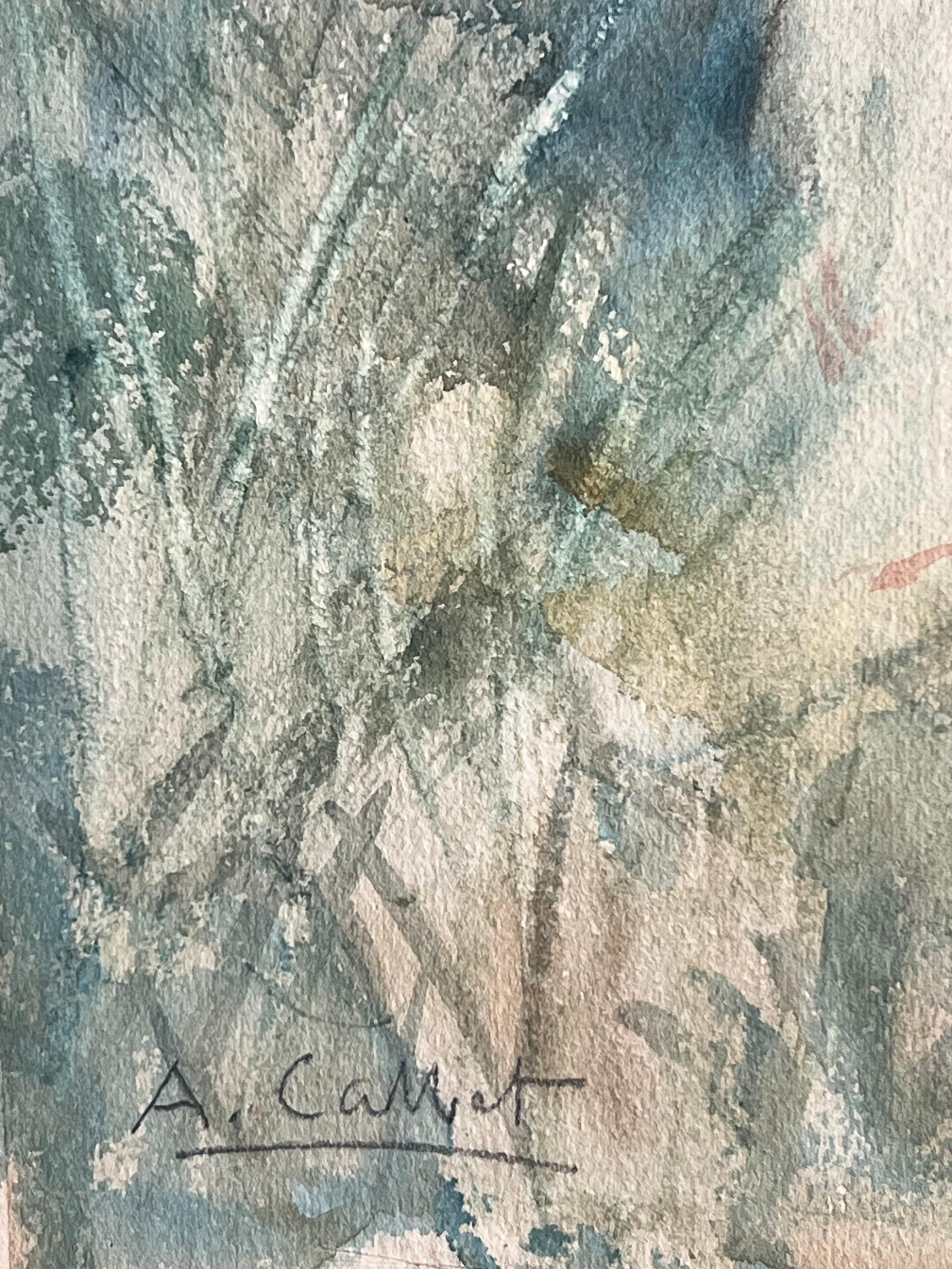 Antoine Calbet, Femme nue de dos, aquarelle en vente 7