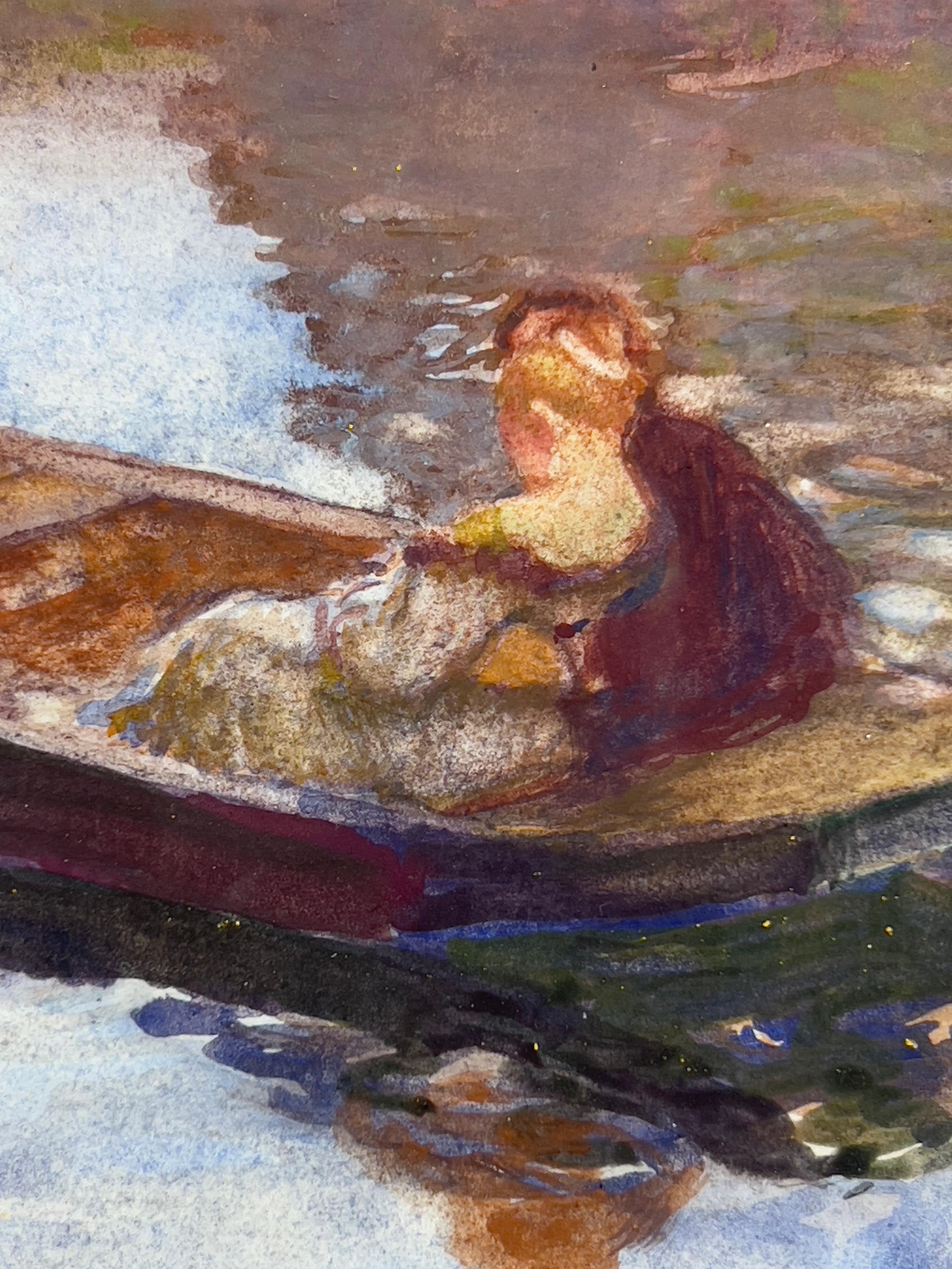 Gaston La Touche, La Barque, Aquarelle und Gouache auf Papier im Angebot 7