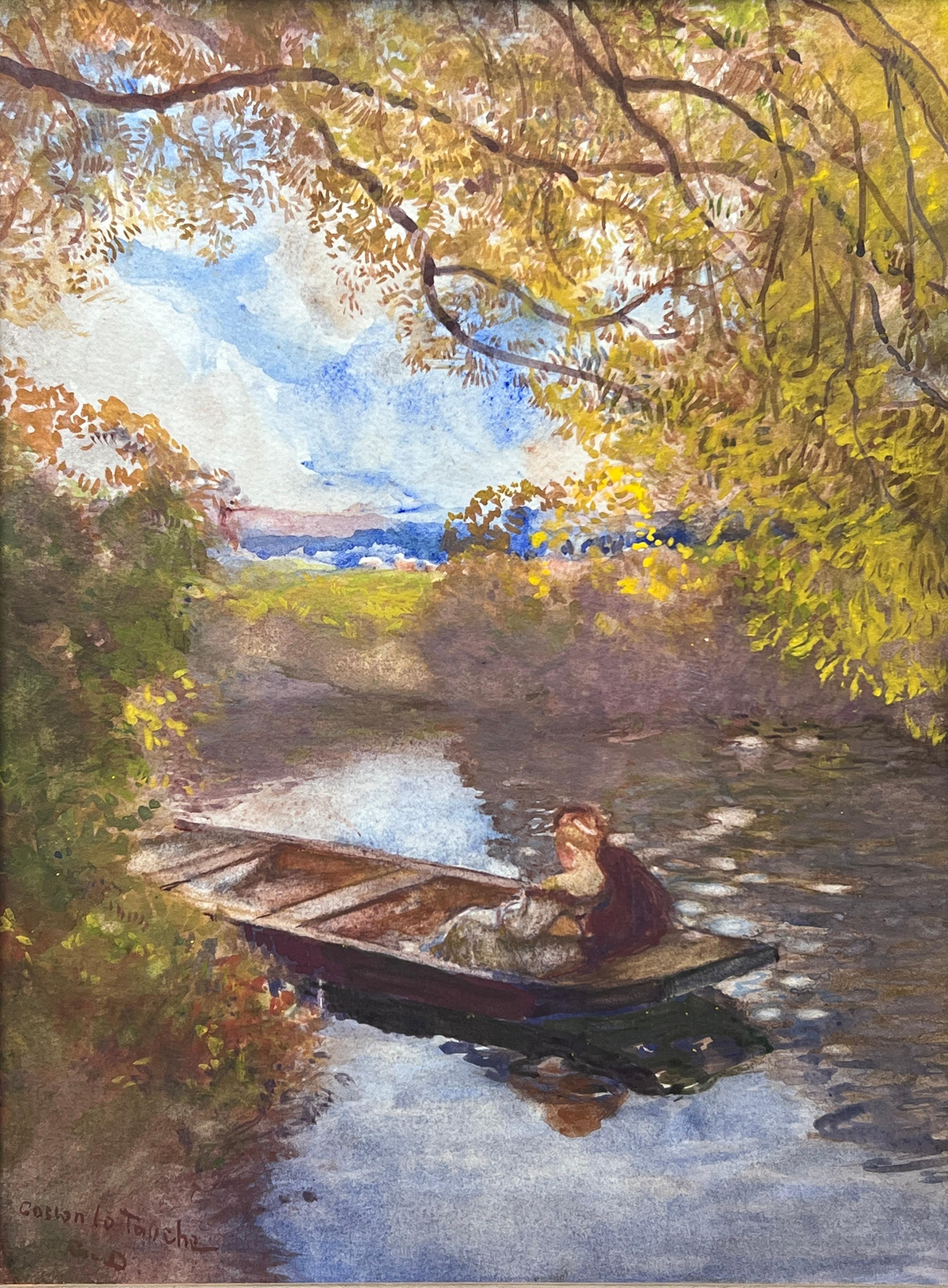 Gaston La Touche, La Barque, Aquarelle und Gouache auf Papier im Angebot 1