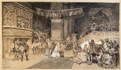 Ludovico Marchetti, "Avant le tournoi", lavis