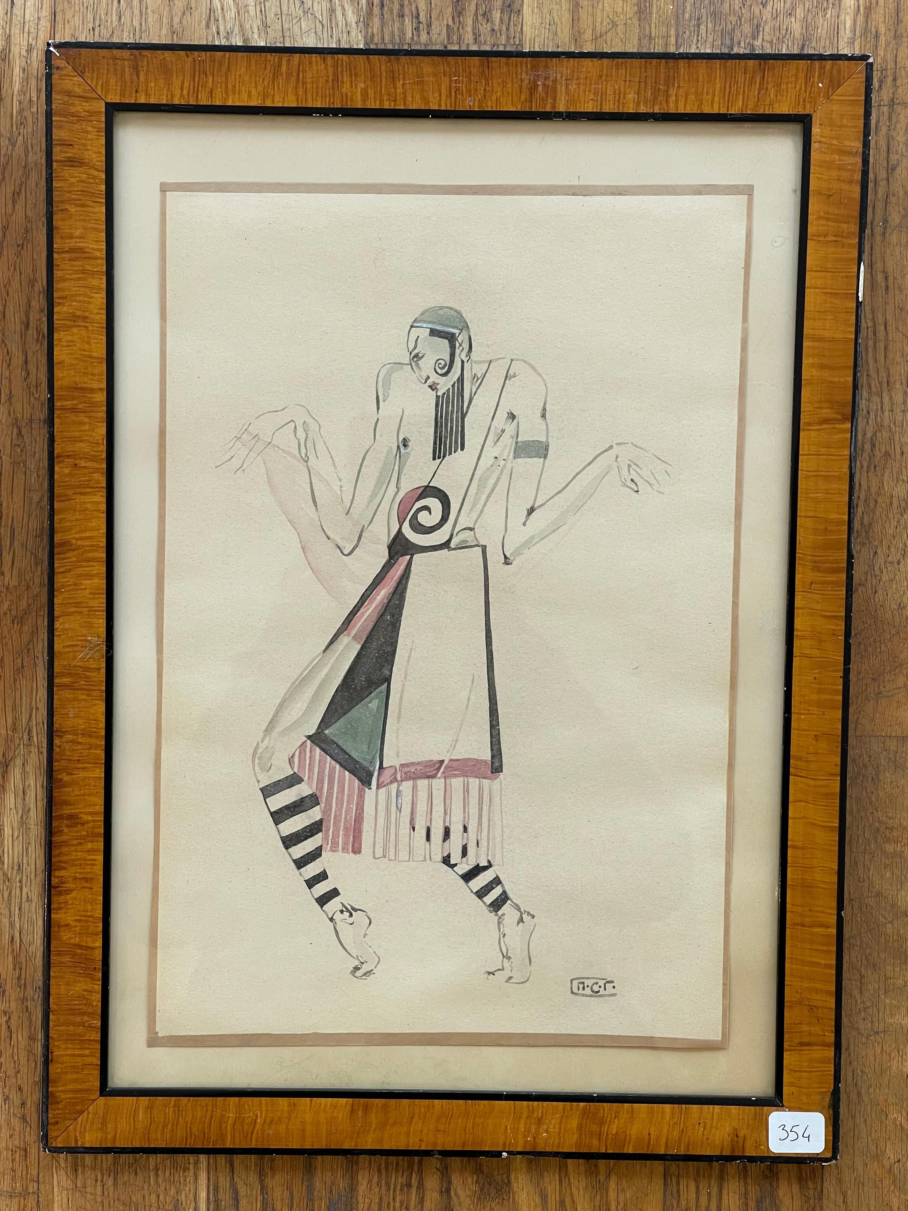 Peter Stepanovic GALADZEV (1900-1971), pair of drawings of dancers For Sale 6