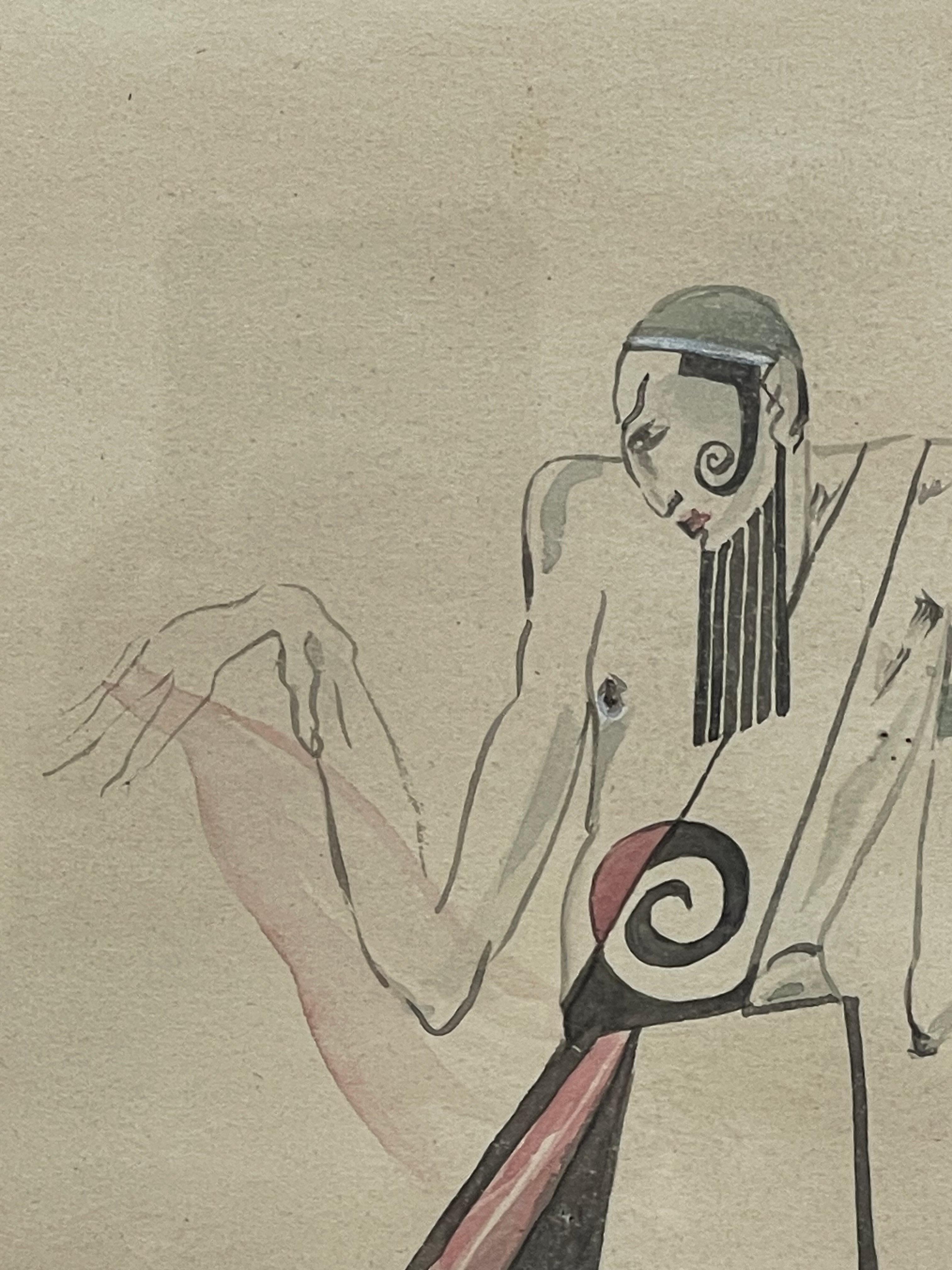 Peter Stepanovic GALADZEV (1900-1971), pair of drawings of dancers For Sale 9