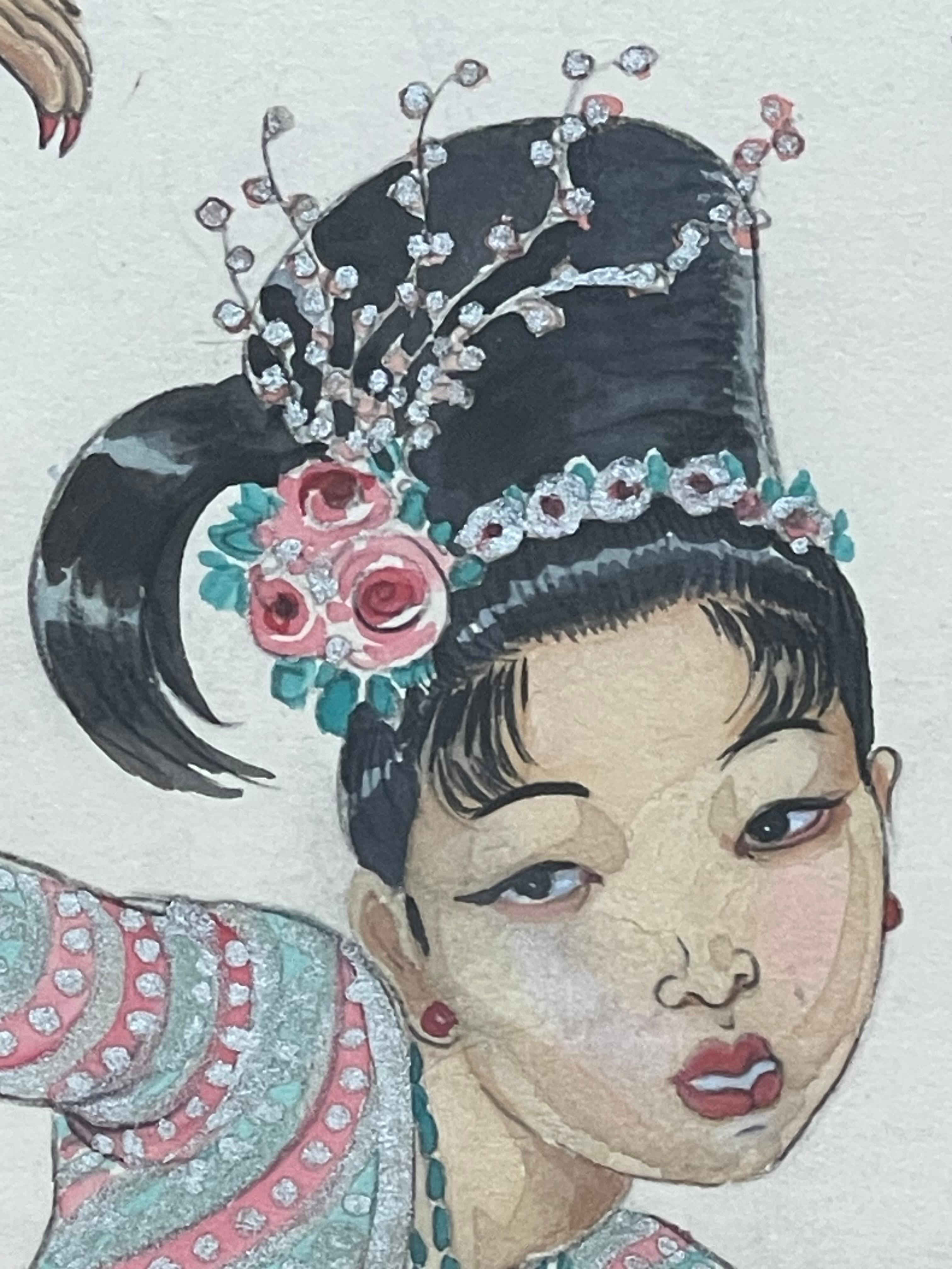 Léa LAFUGIE (1890-1972), gouache of a Burmese dancer - Art Deco Art by Léa Lafugie