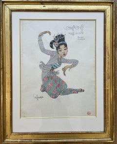 Léa LAFUGIE (1890-1972), gouache di una ballerina birmana