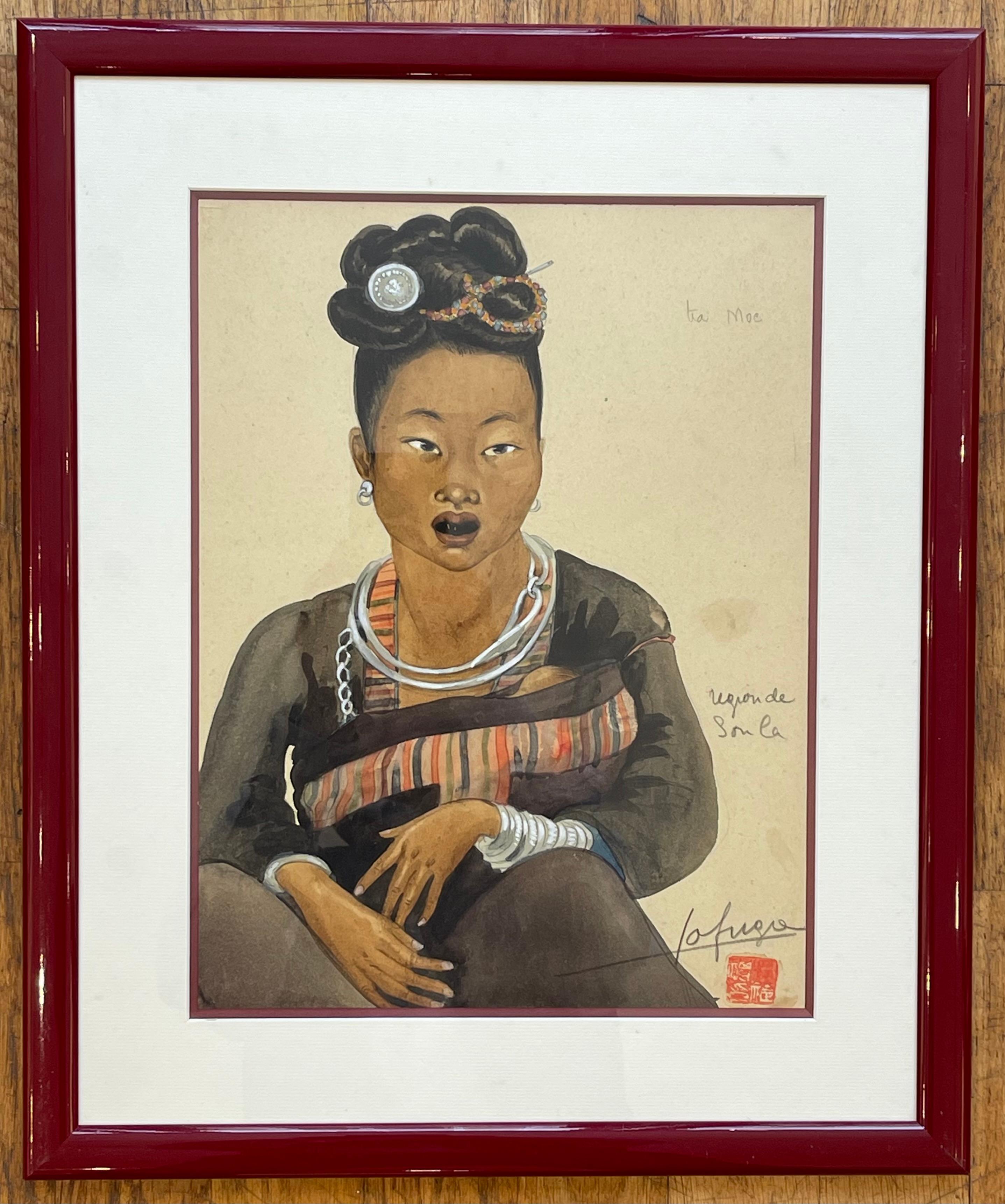 Léa LAFUGIE (1890-1972), watercolor of a 