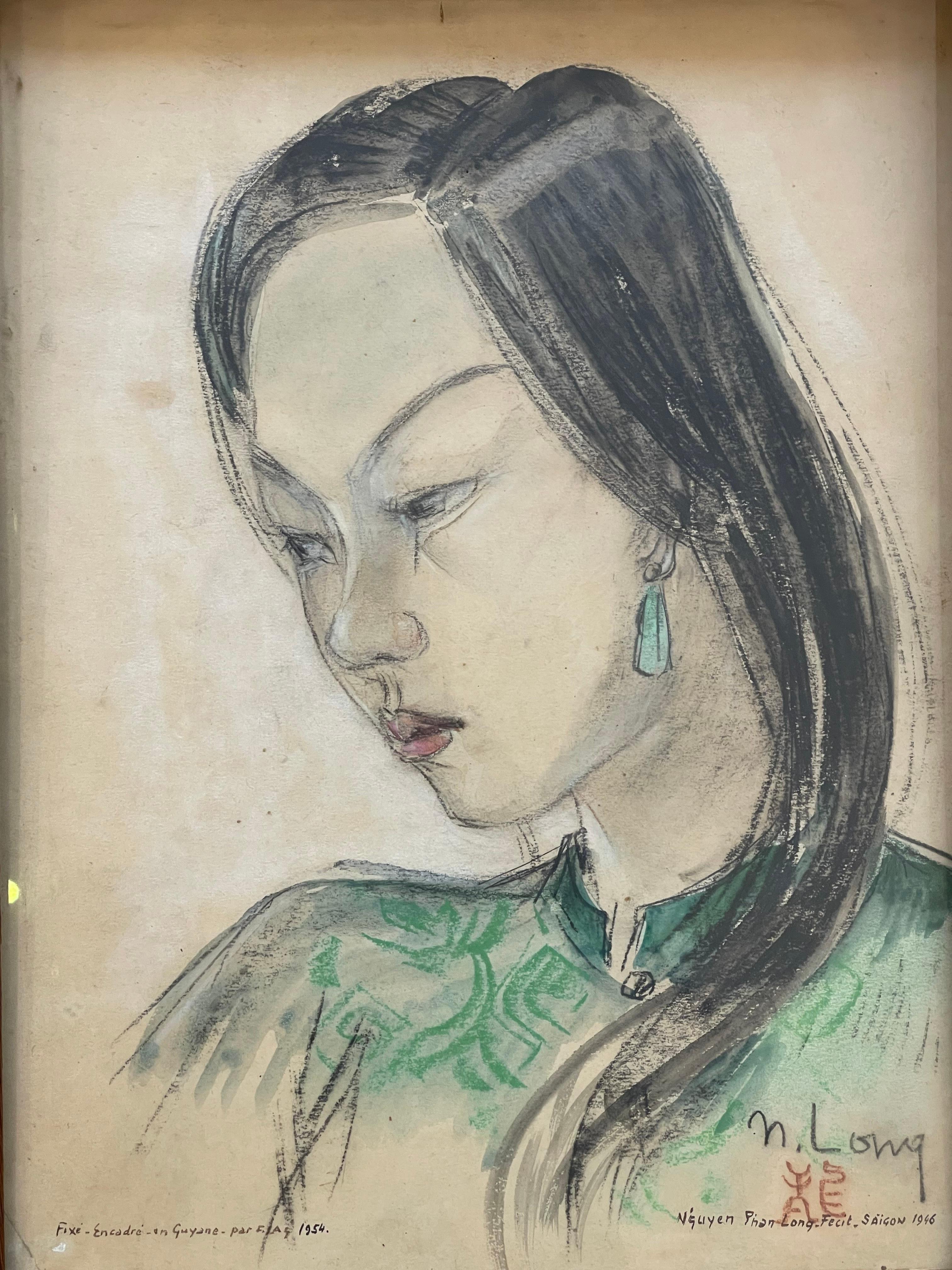 N’Guyen PHAN LONG, pair of drawings on paper For Sale 2