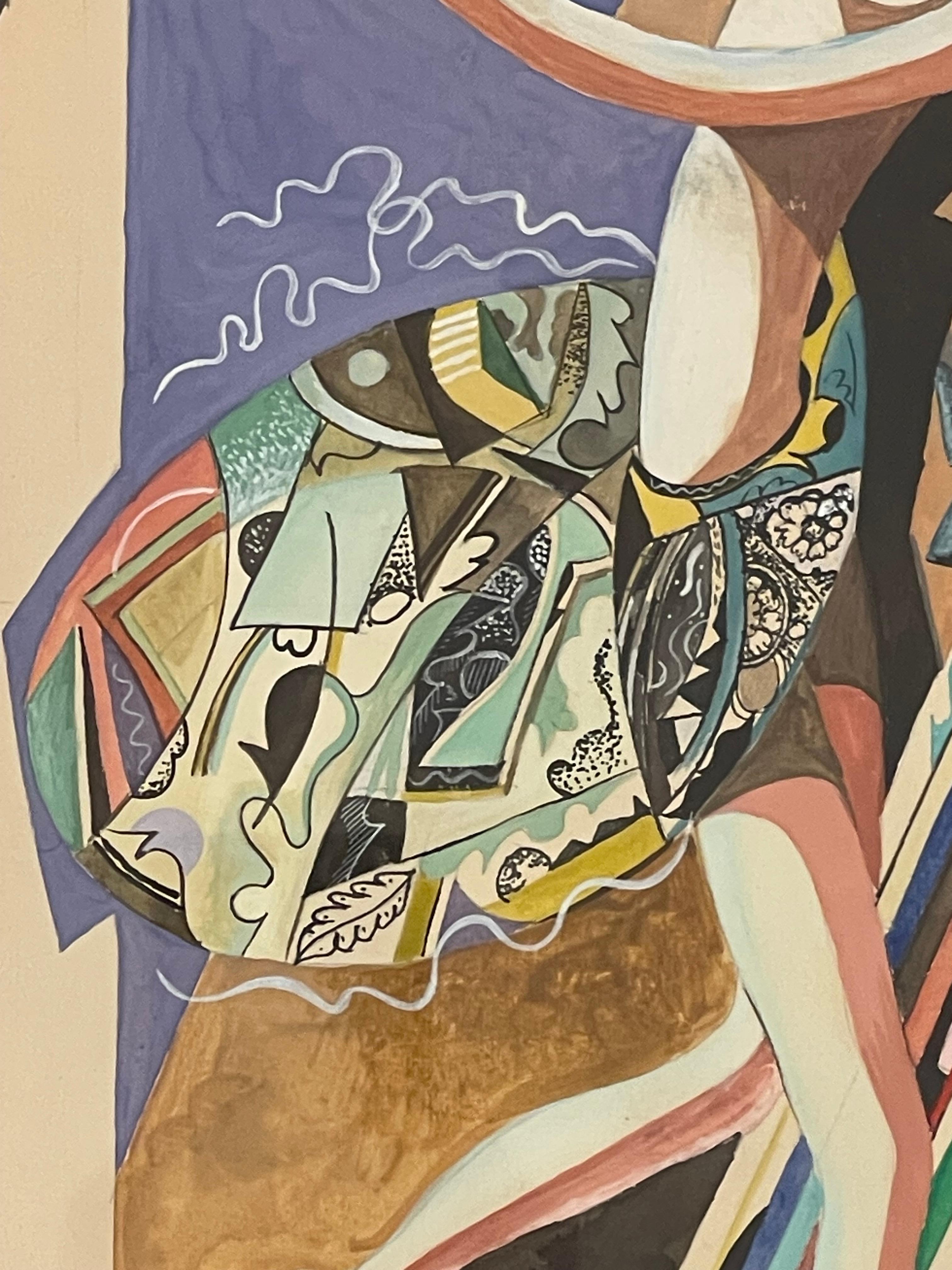 Sergey CHEKHONIN (1878 – 1936), theater poster project - Beige Abstract Drawing by Sergey Chekhonin
