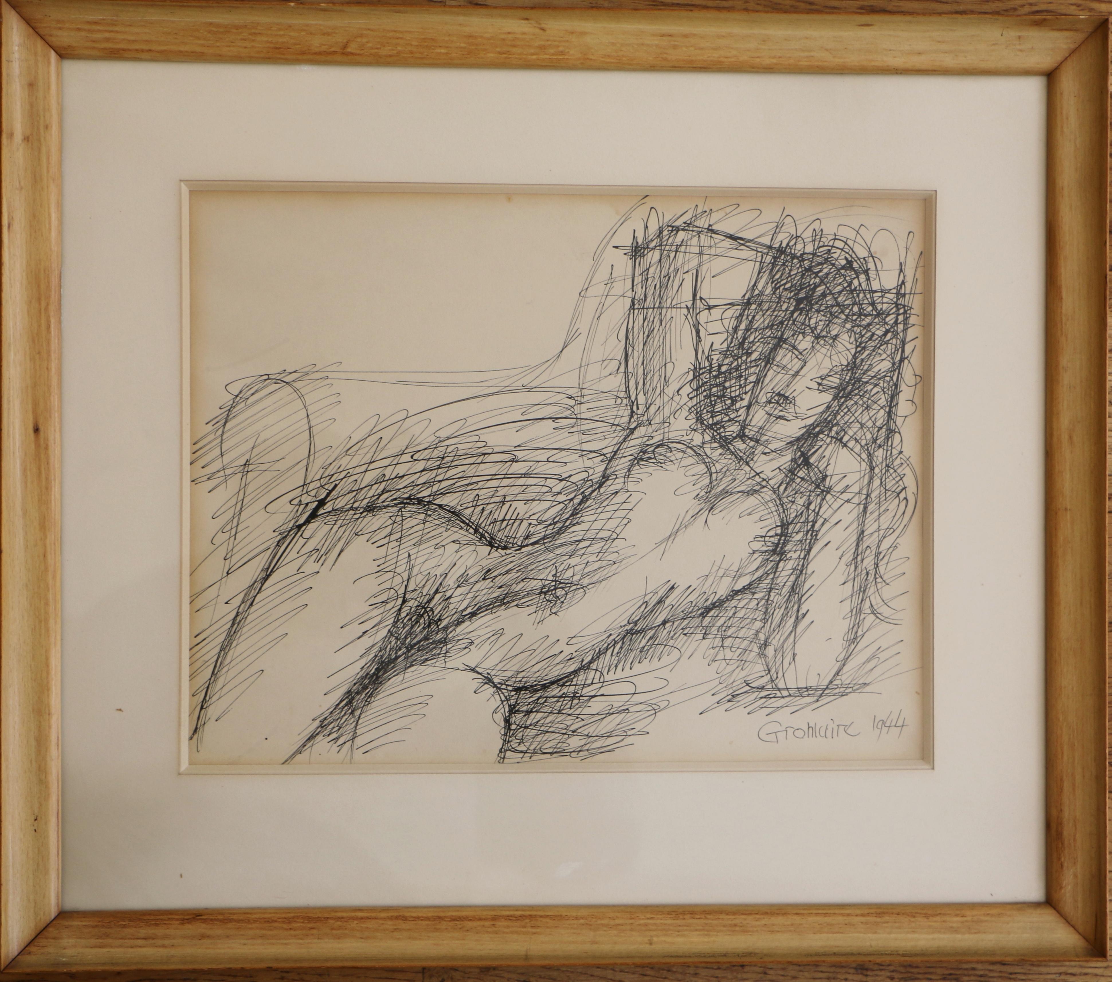 Marcel GROMAIRE (1892-1971), liegender Akt – Art von Marcel Gromaire 