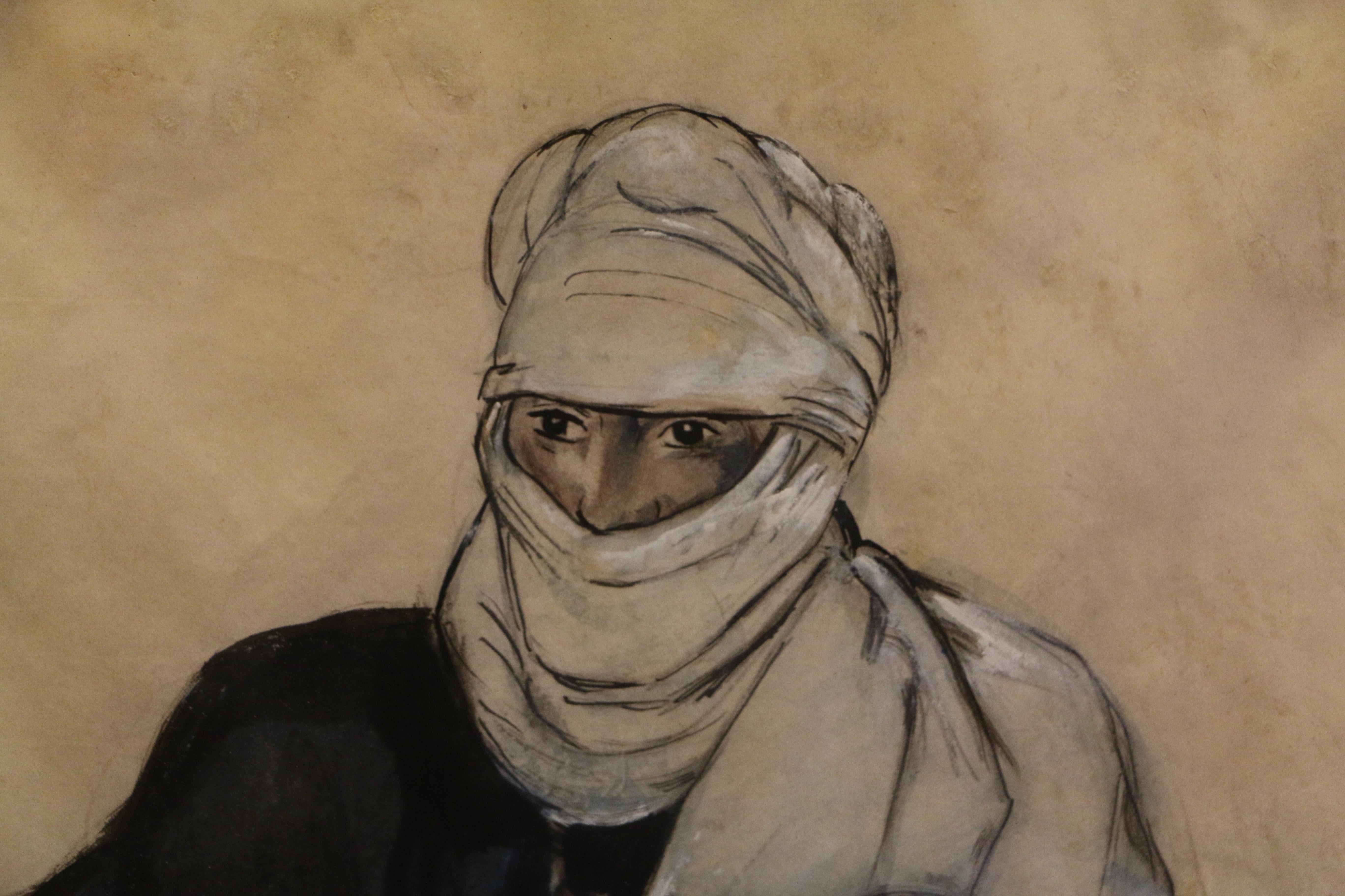 Monique CRAS (1910-2007), « Chasseuse de mouflon - Hoggar » - Moderne Art par Monique Cras
