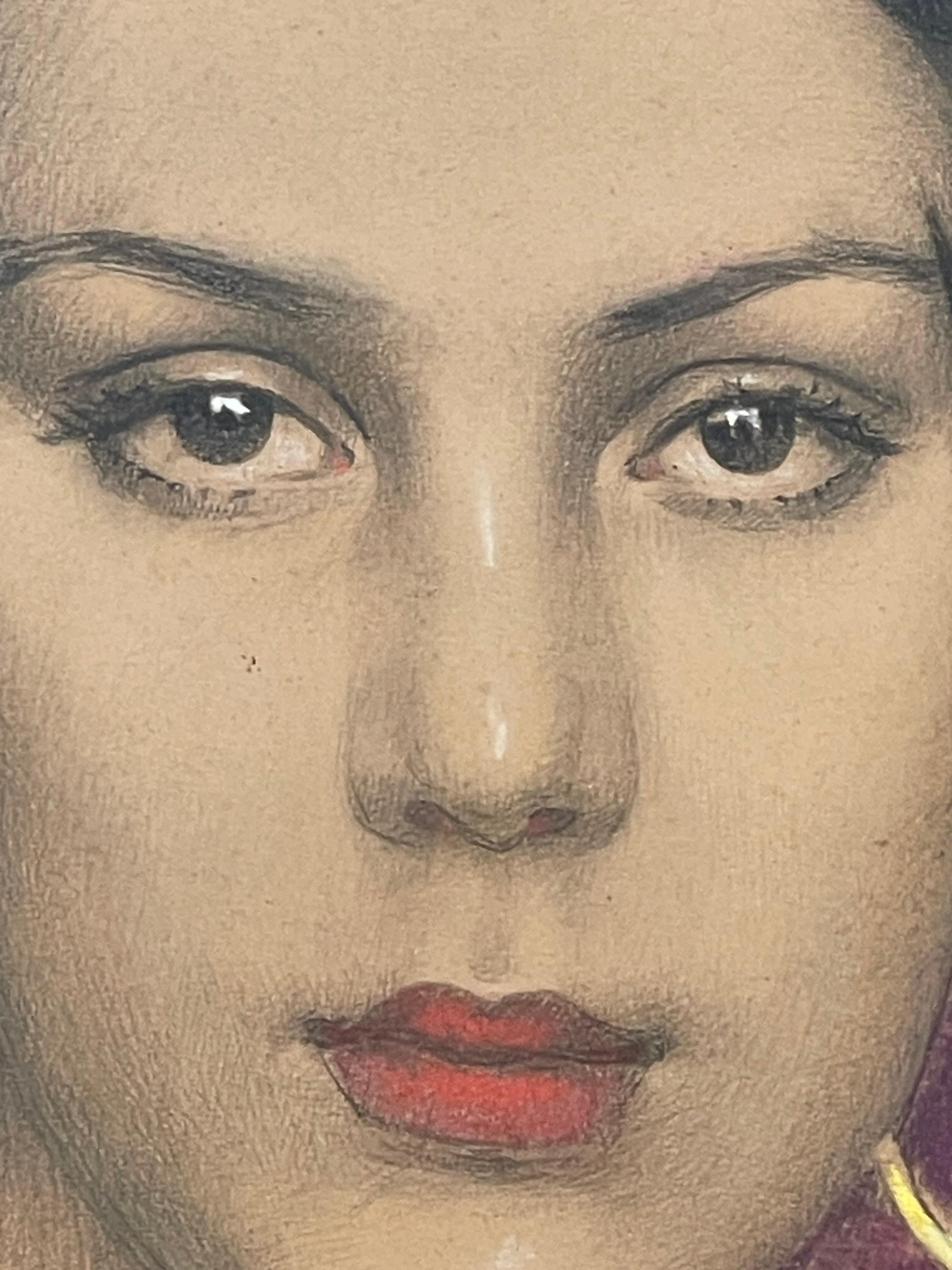 Gustave BRISGAND (1867-1944), retrato de una mujer con velo en venta 3