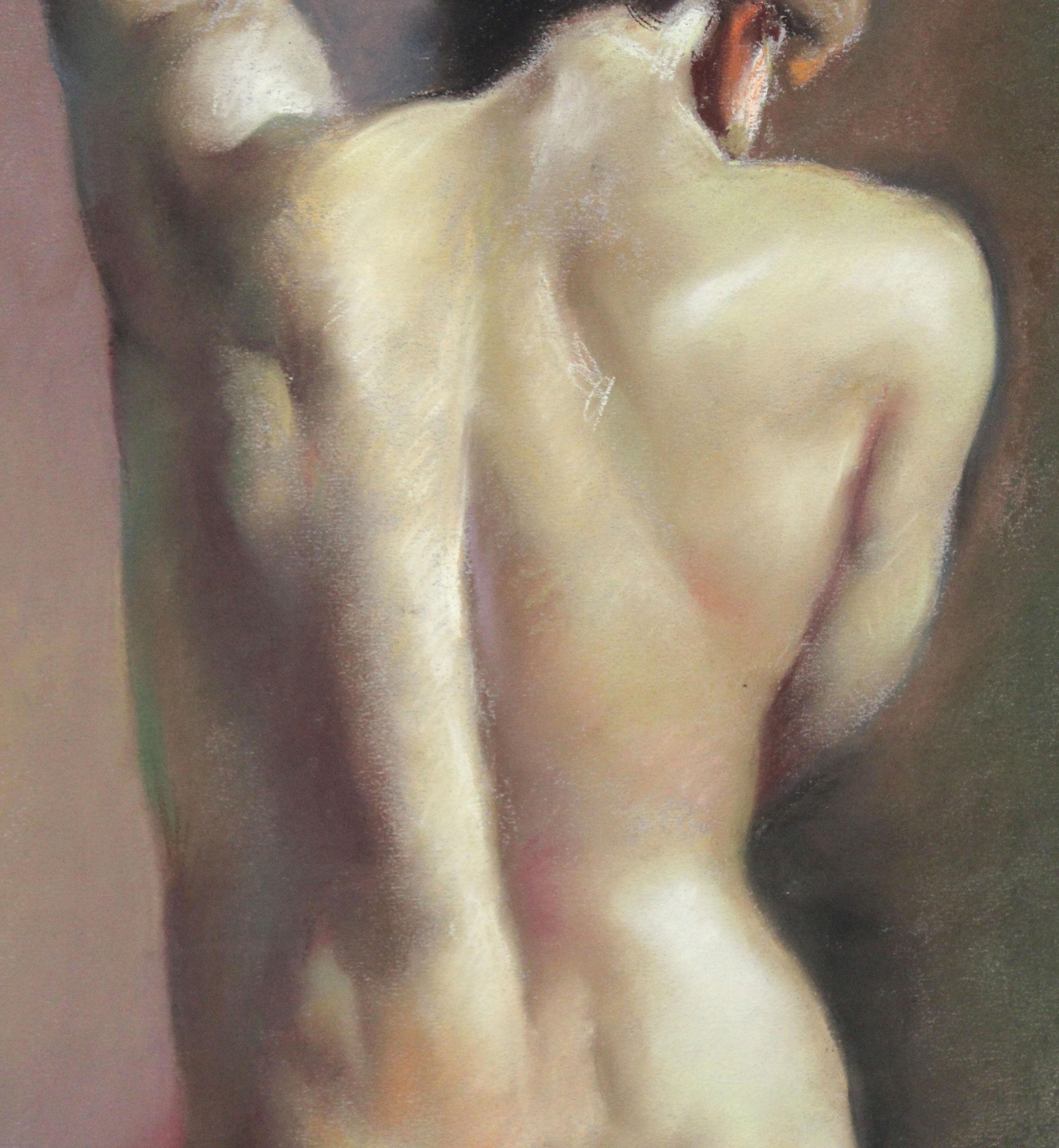 Domingo Alvarez Gómez (1942) - Desnudo masculino - Dibujo a pastello in vendita 1