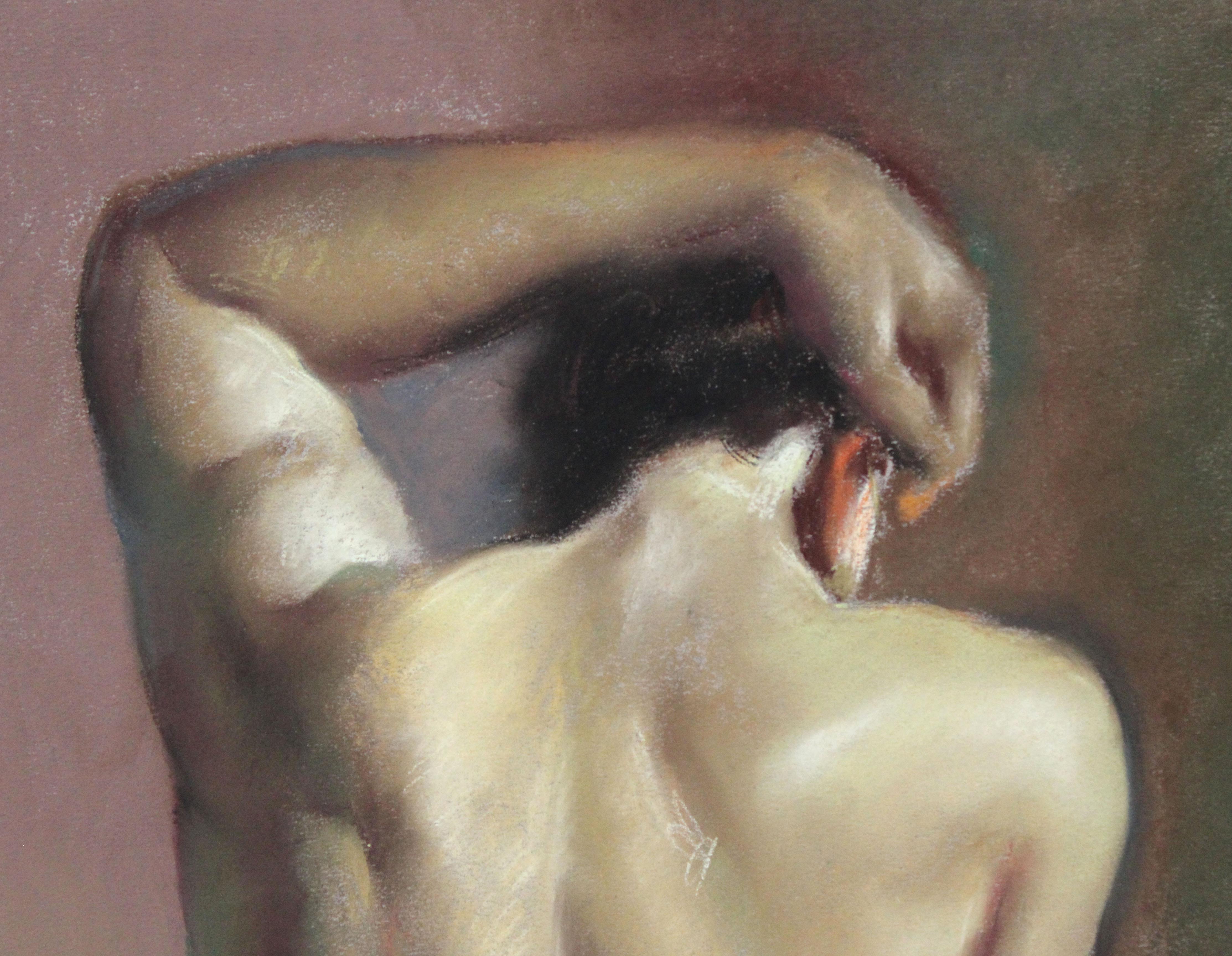 Domingo Alvarez Gómez (1942) - Desnudo masculino - Dibujo a pastello in vendita 2
