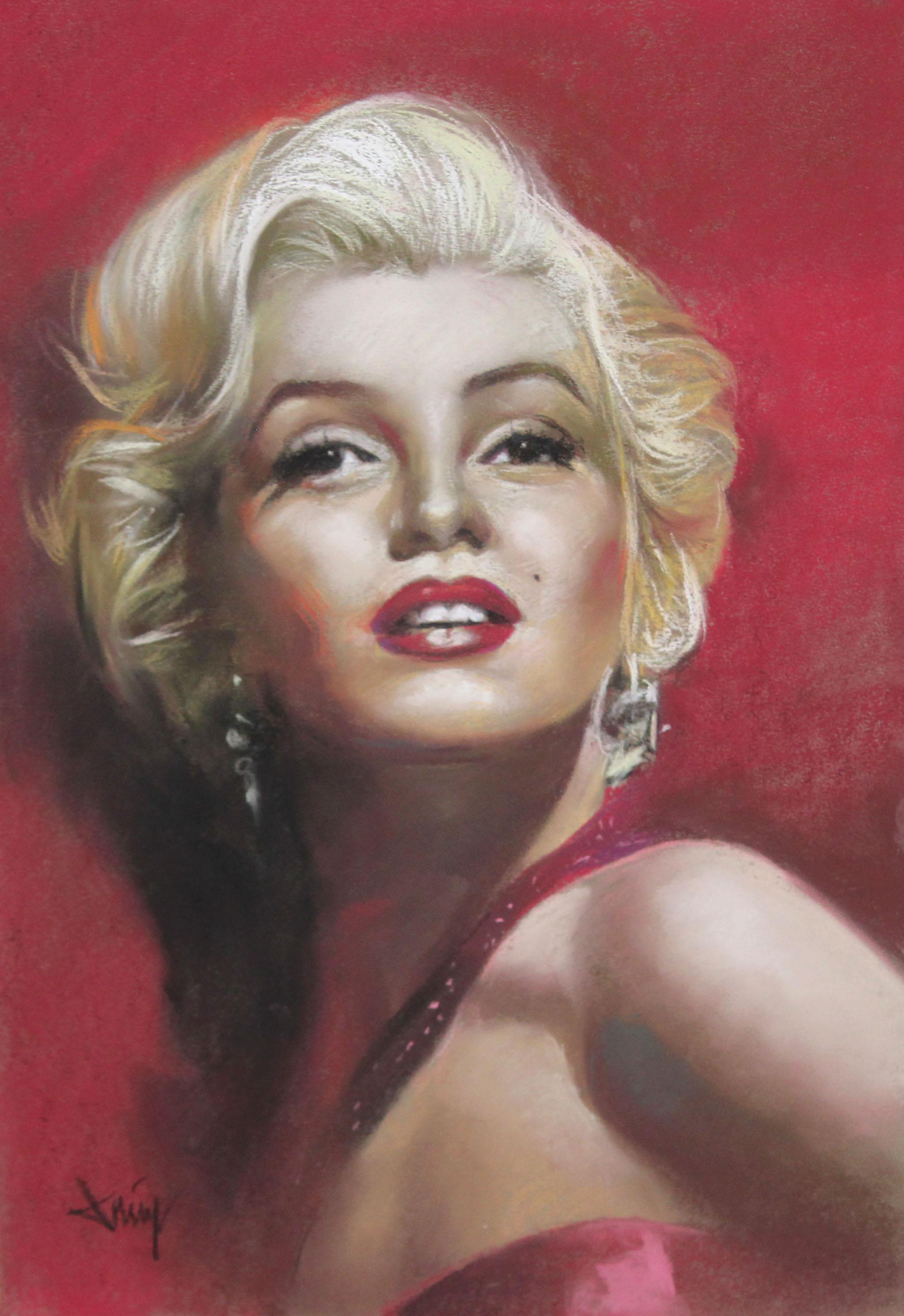 Domingo Alvarez Gómez (1942) - Marilyn Monroe - Dibujo a pastel