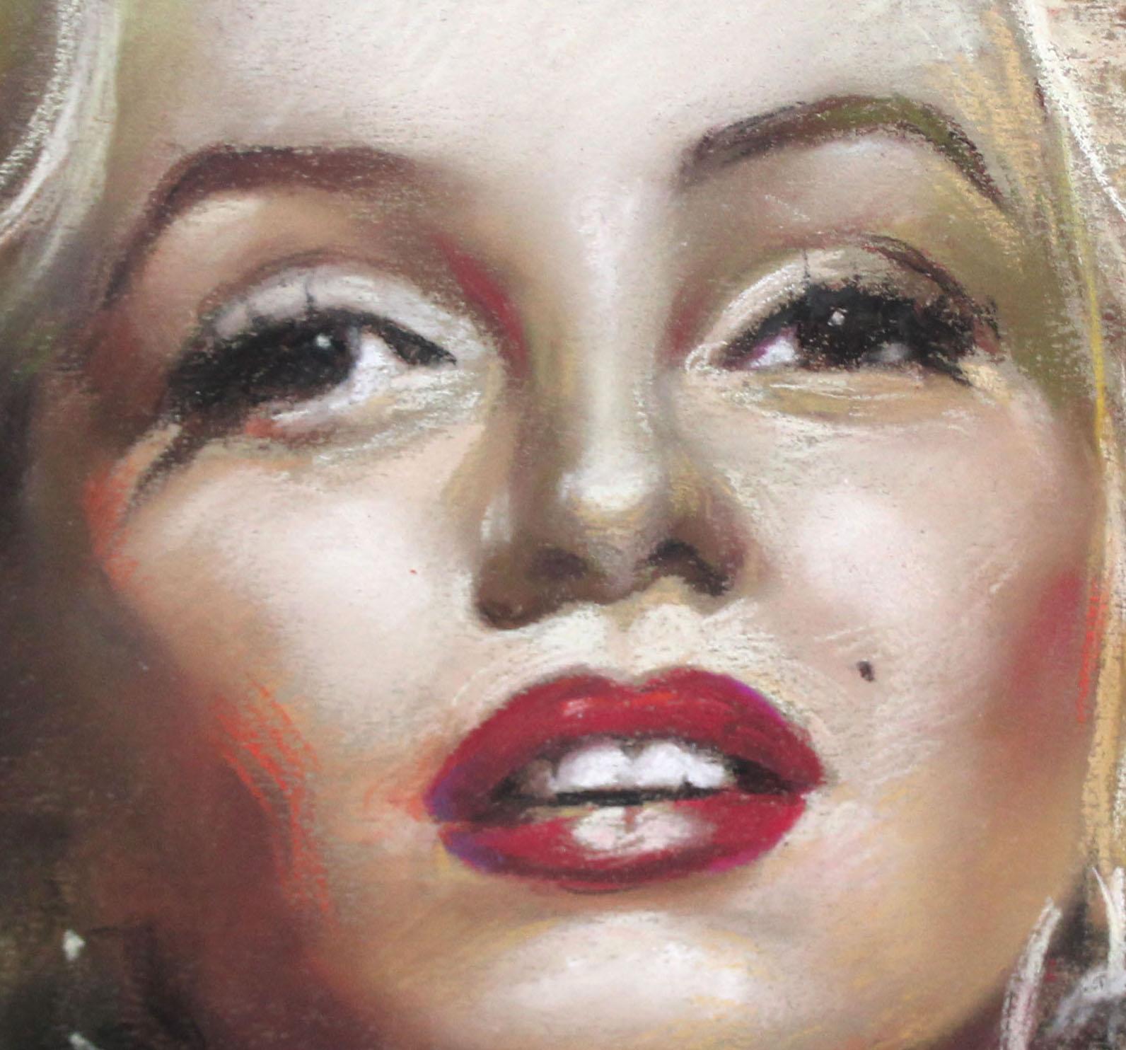 Domingo Alvarez Gómez (1942) - Marilyn Monroe - Dibujo al pastel en venta 3