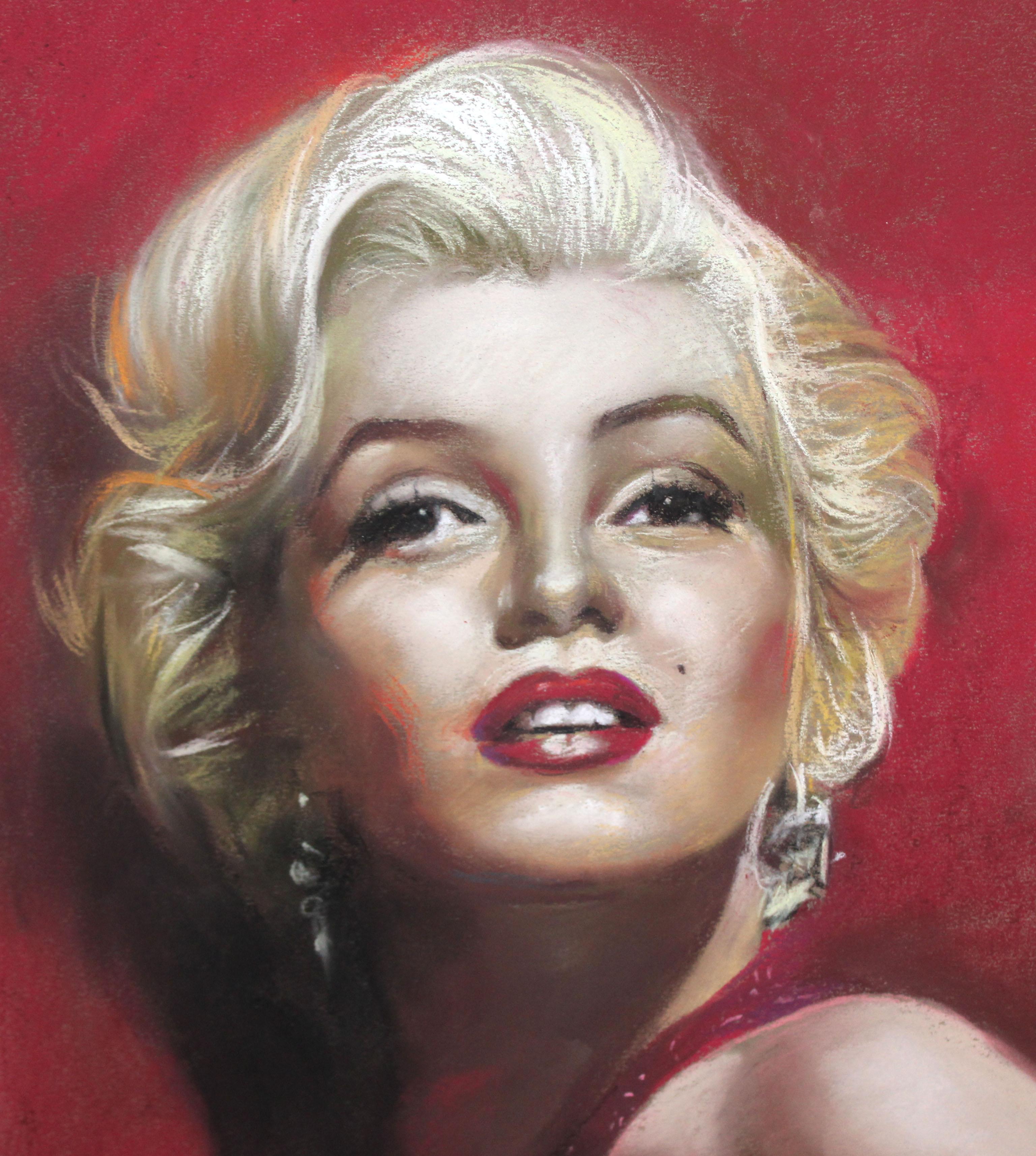 Domingo Alvarez Gómez (1942) - Marilyn Monroe - Dibujo al pastel en venta 2