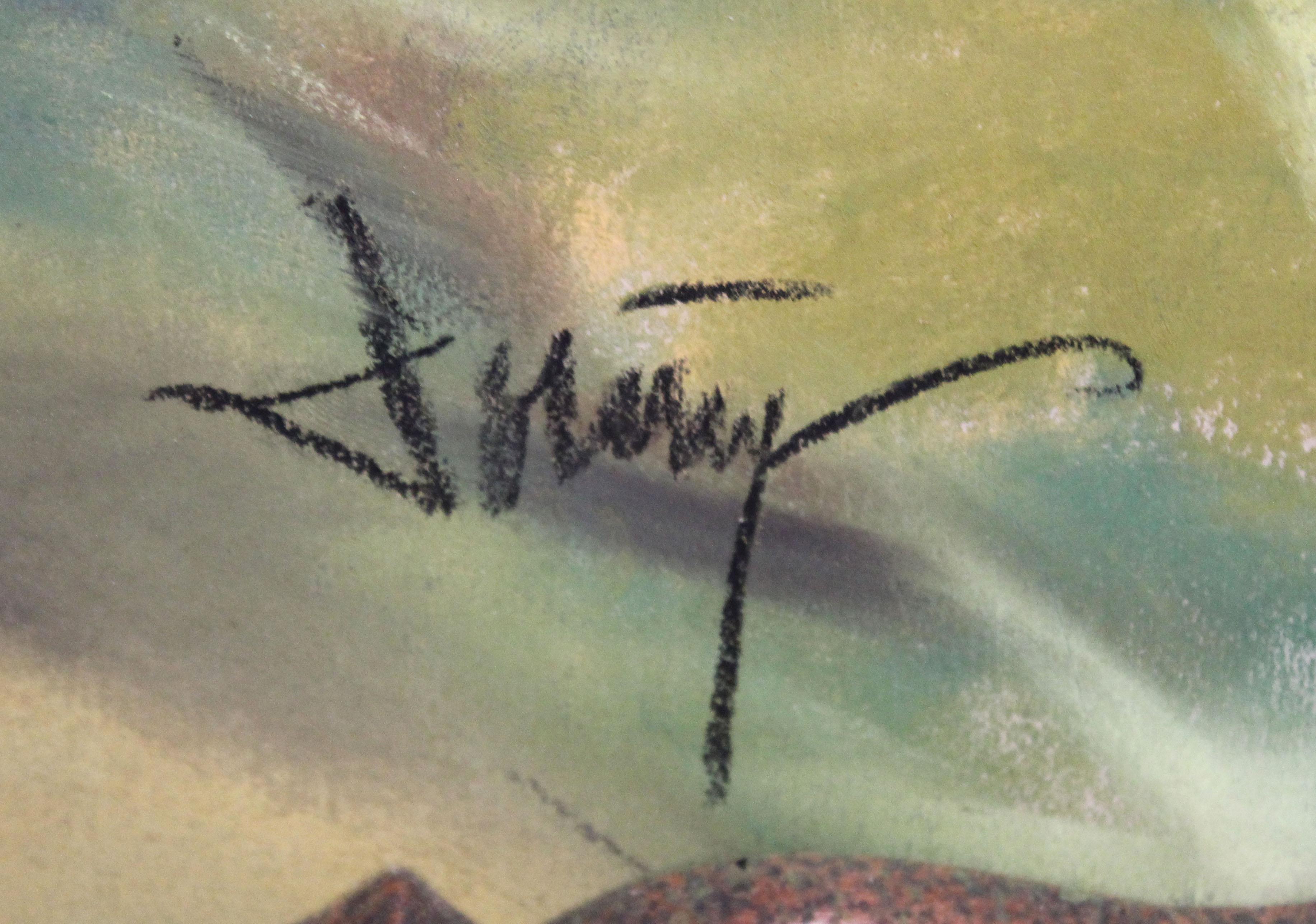 La obra va firmada por el artista en la parte inferior

En la parte trasera, va nuevamente firmado y fechado del año 2005

Se presenta enmarcada la obra (el marco presenta algún leve signo de uso)

Medidas obra: 60 cm. de altura x 50 cm. de