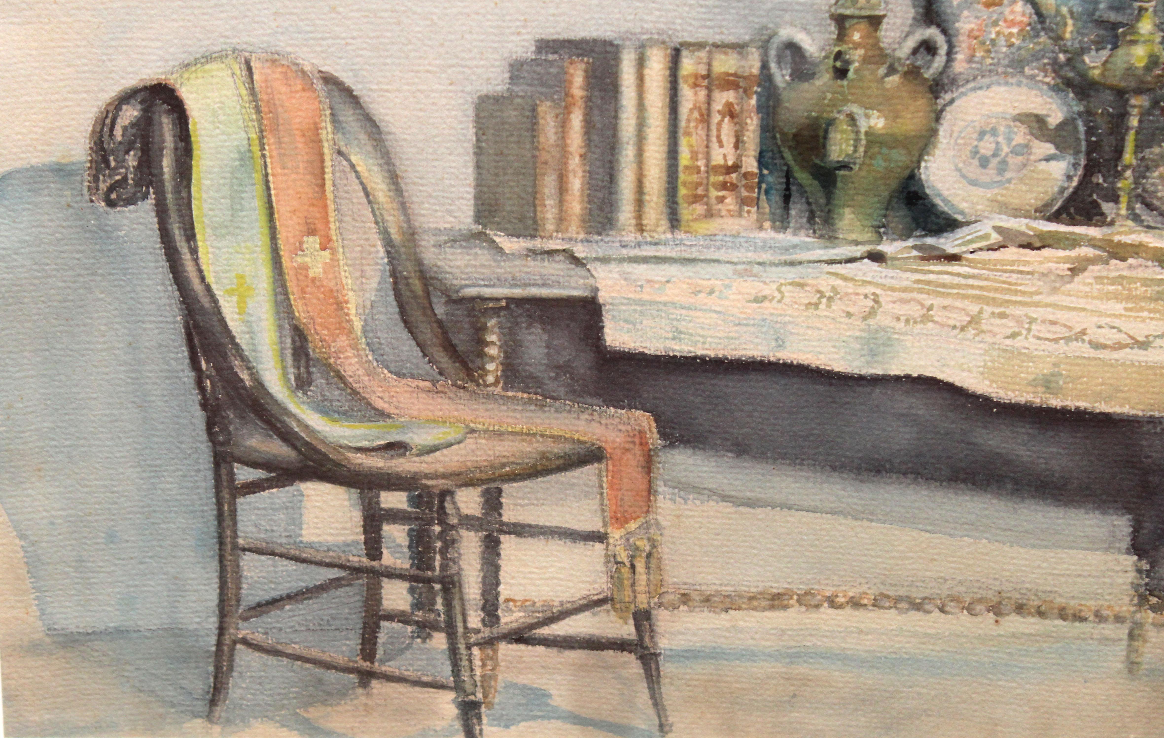 Acuarela sobre papel - Refugio literario - Art Realismo di Josep Barrau